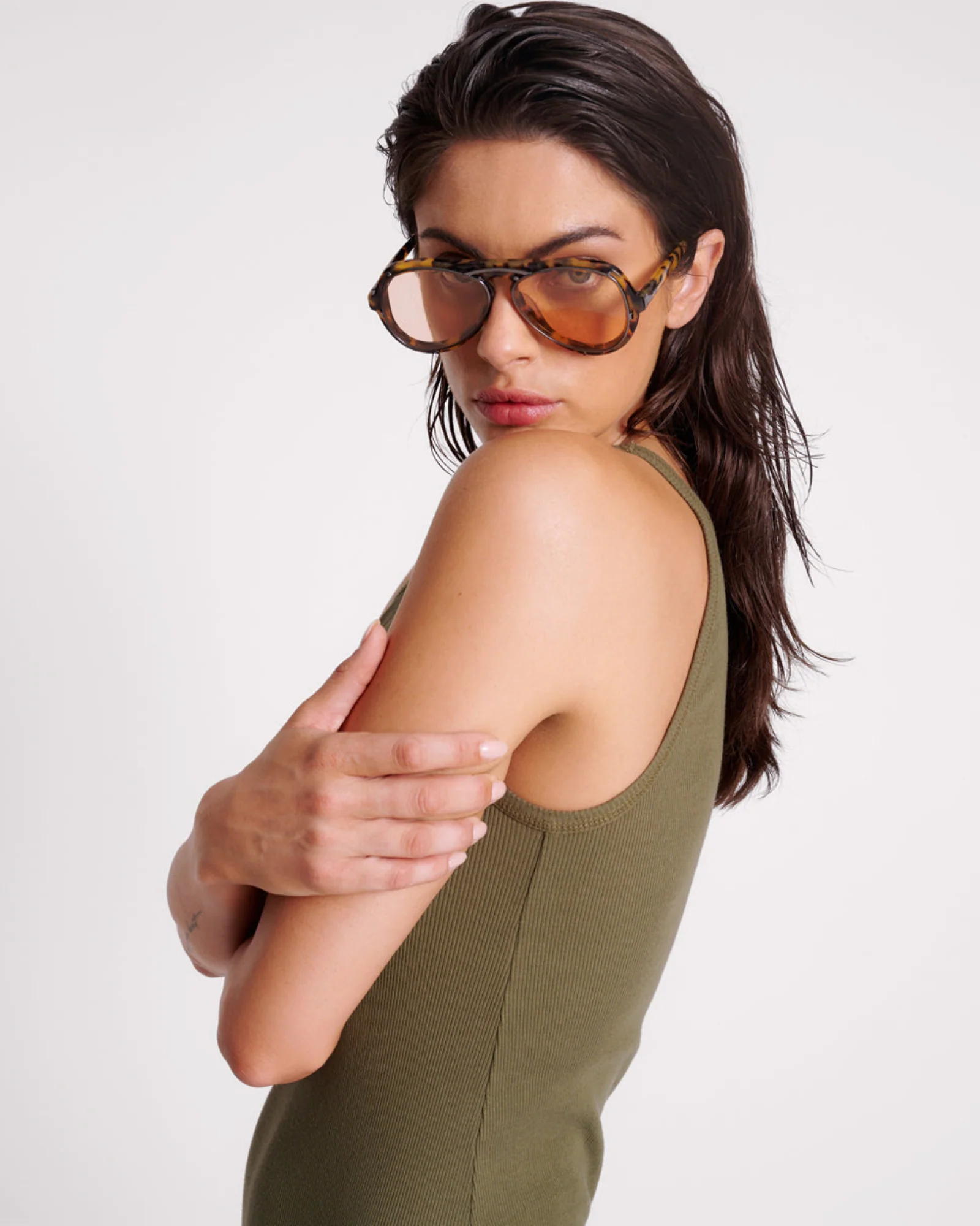 One Teaspoon Ribbed Singlet Midi Dress - Khaki - Image 5