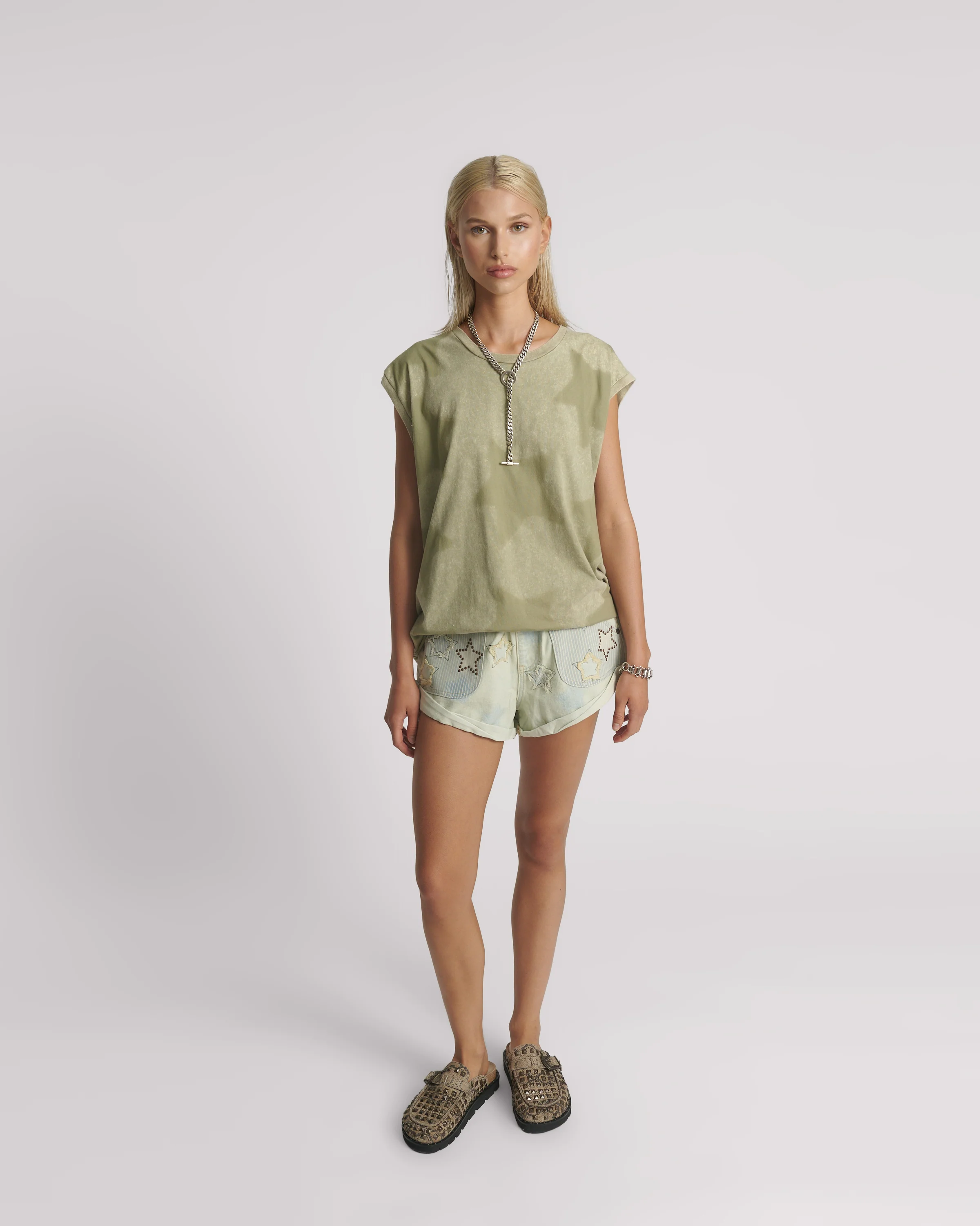 Star Dust Oversized Tank - Khaki - Image 3
