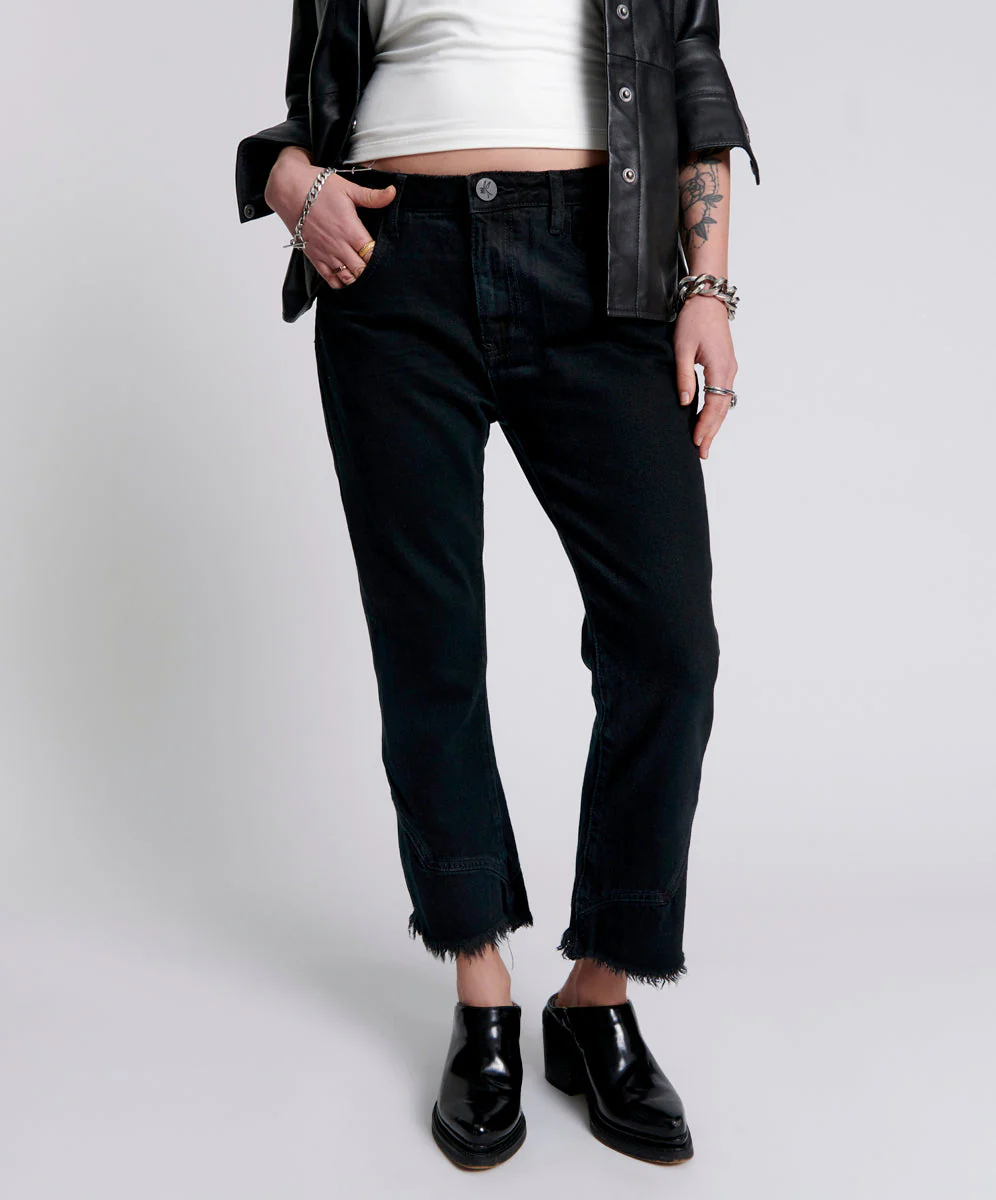 Kicks Low Waist Kick Flared Denim Jeans - Black Oak - Image 2