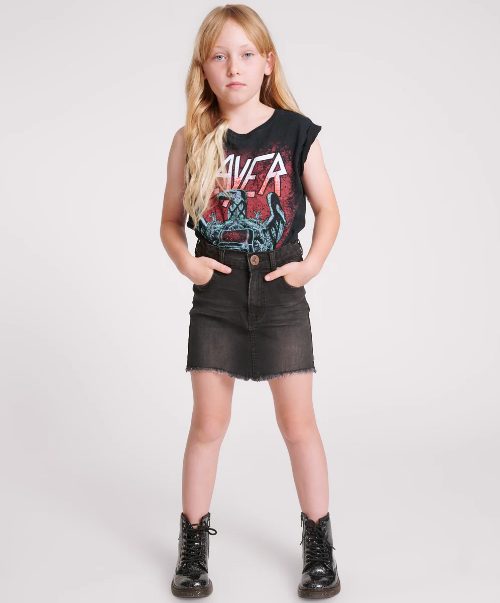2020 High Waist Mini Denim Skirt - Black Punk - Image 5