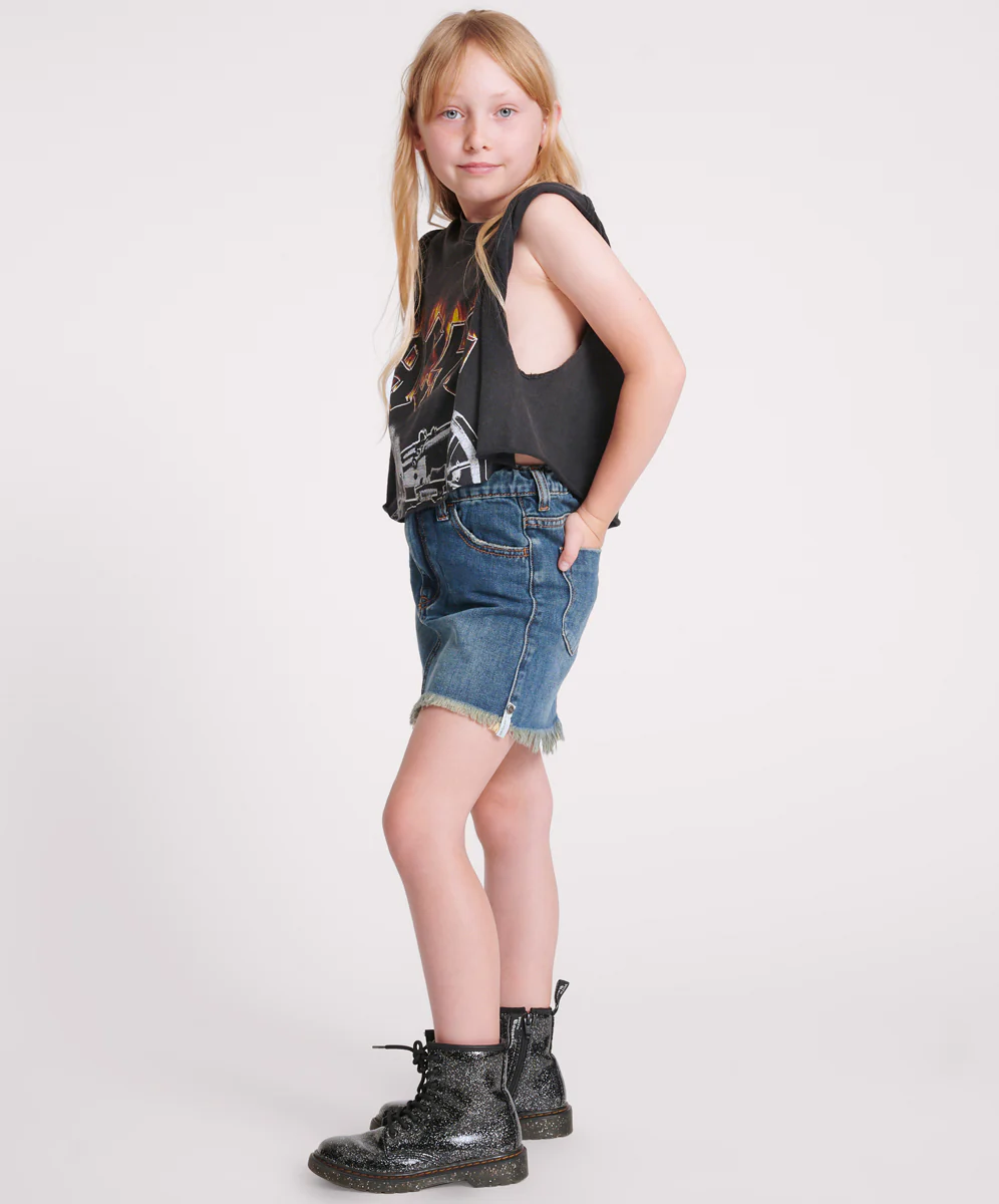 2020 High Waist Mini Denim Skirt - Dirty Indigo - Image 3