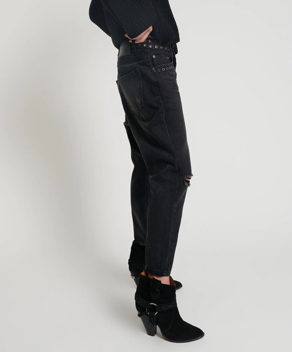 Kingpins Low Waist Cropped Boyfriend Denim Jeans - Image 5