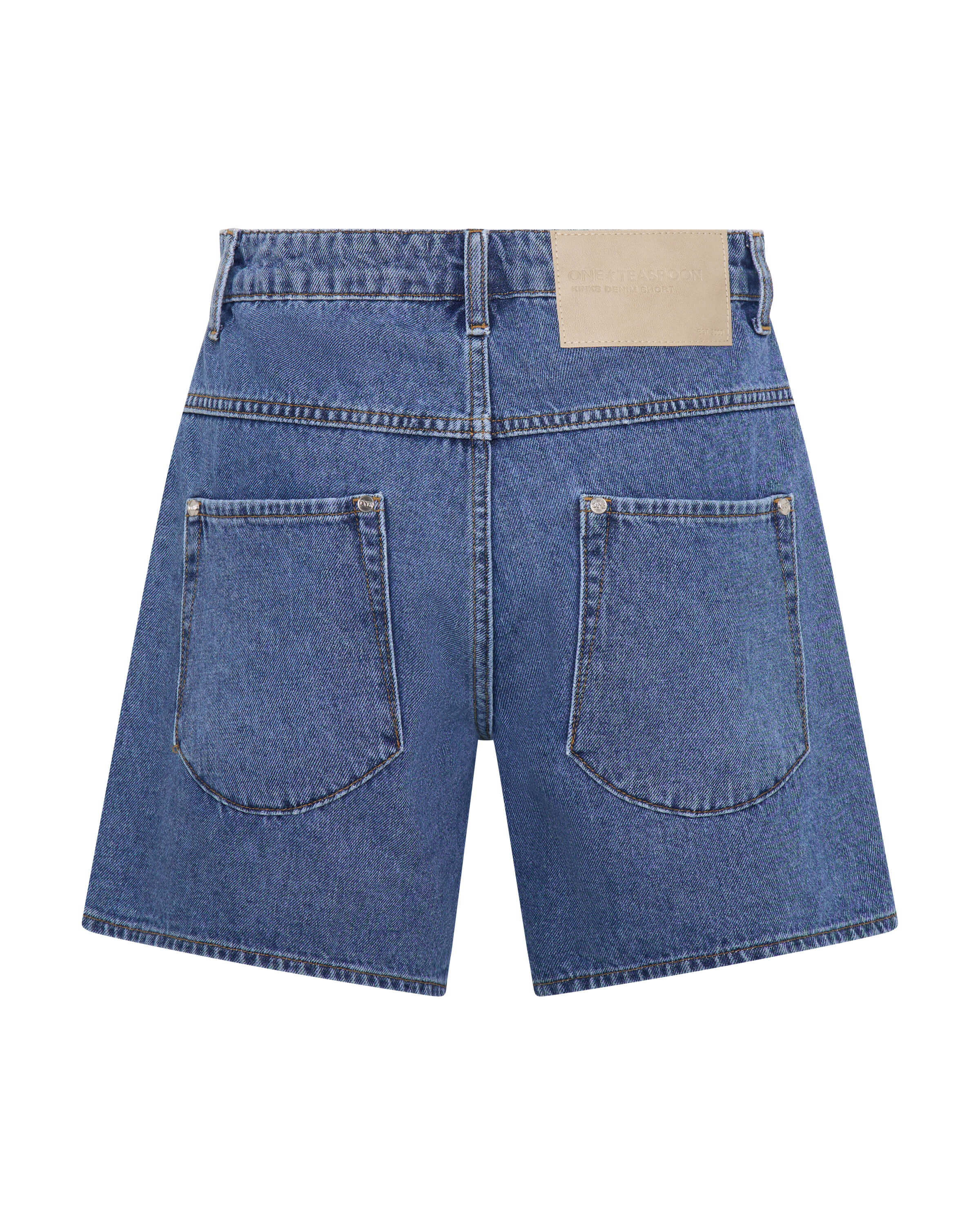 Kinks Mid Waist Long Length Denim Shorts - Image 9