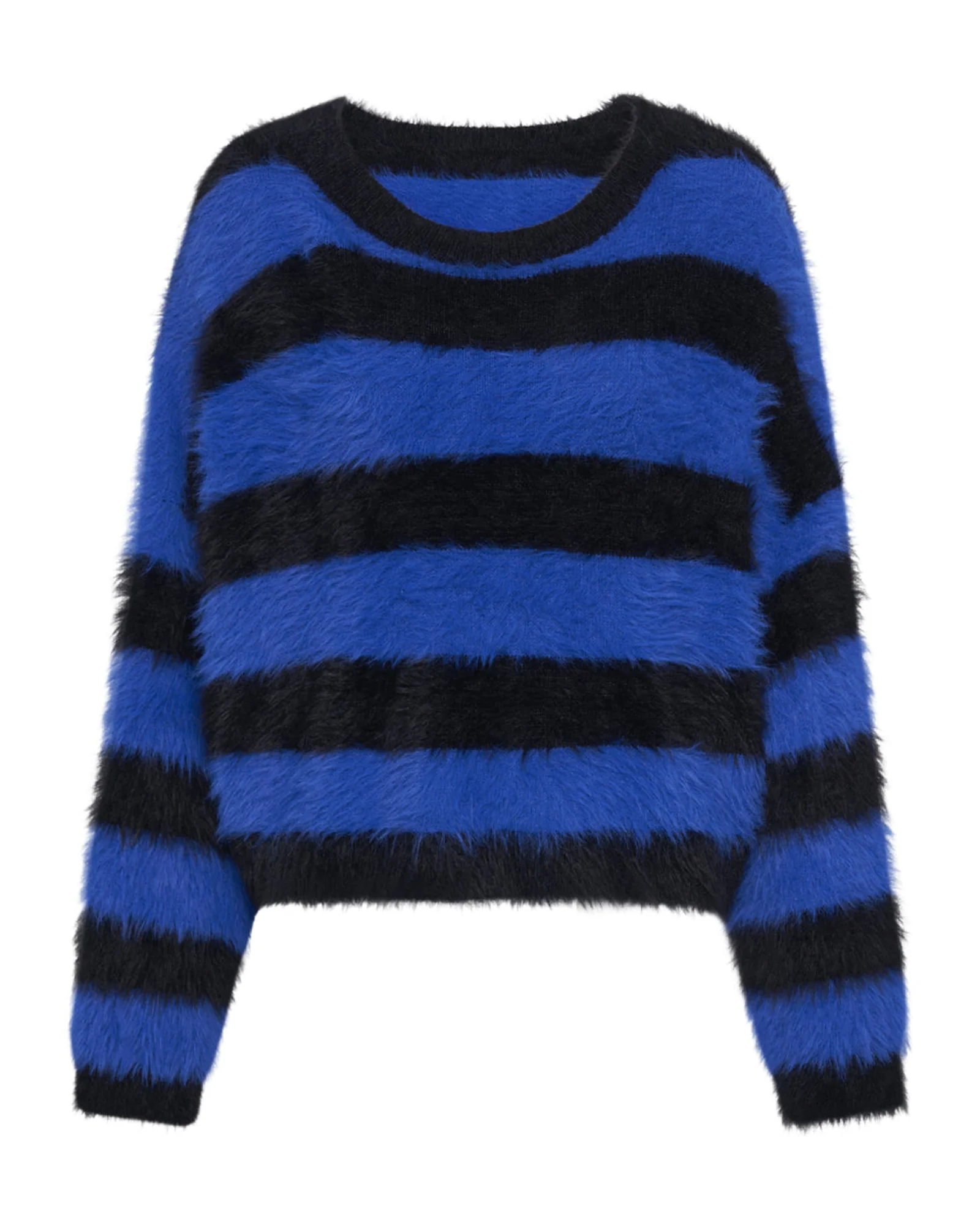 KRUGER STRIPE FLUFFY CROP KNIT SWEATER - Image 6
