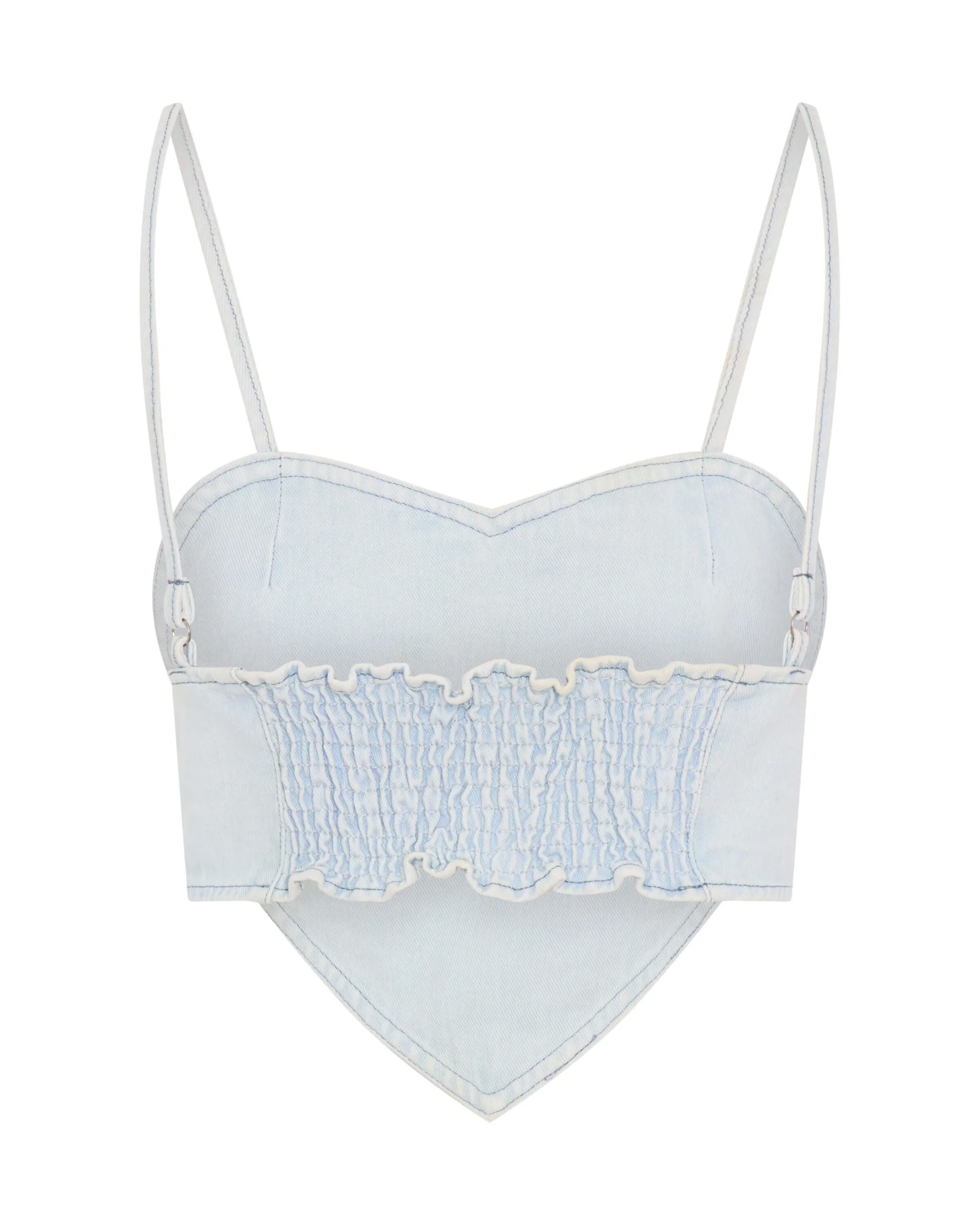 Denim Heart Backless Crop Top - Le Surf Blue - Image 7
