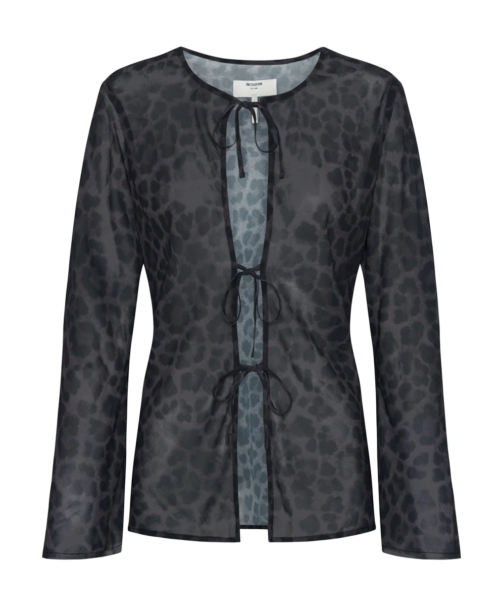 Fantasy Chiffon Longsleeve Top - Leopard - Image 6
