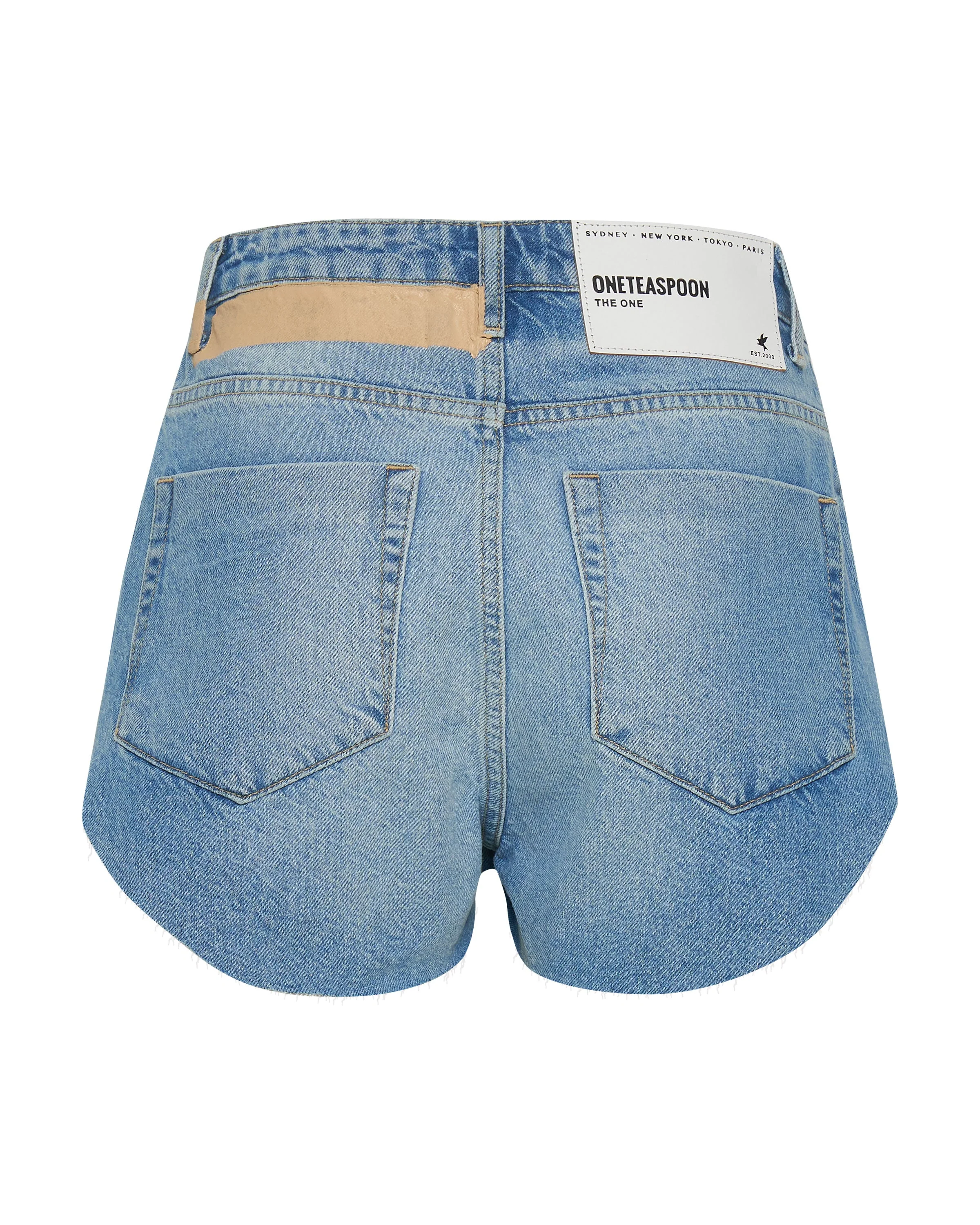 The One High Waist Cheeky Denim Shorts - Linear Blue - Image 7