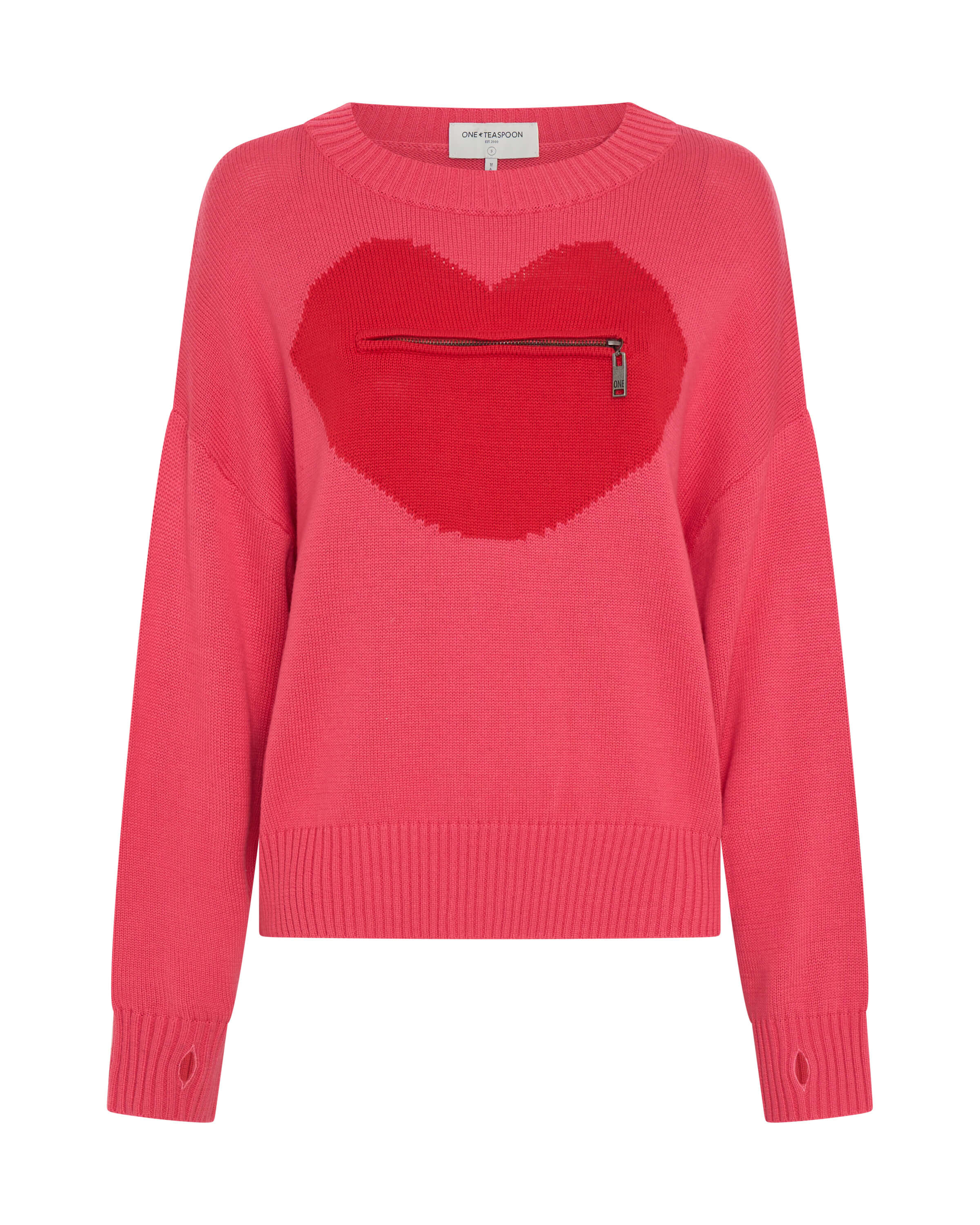Lips Of Love Zip Front Valentines Sweater - Pink - Image 6