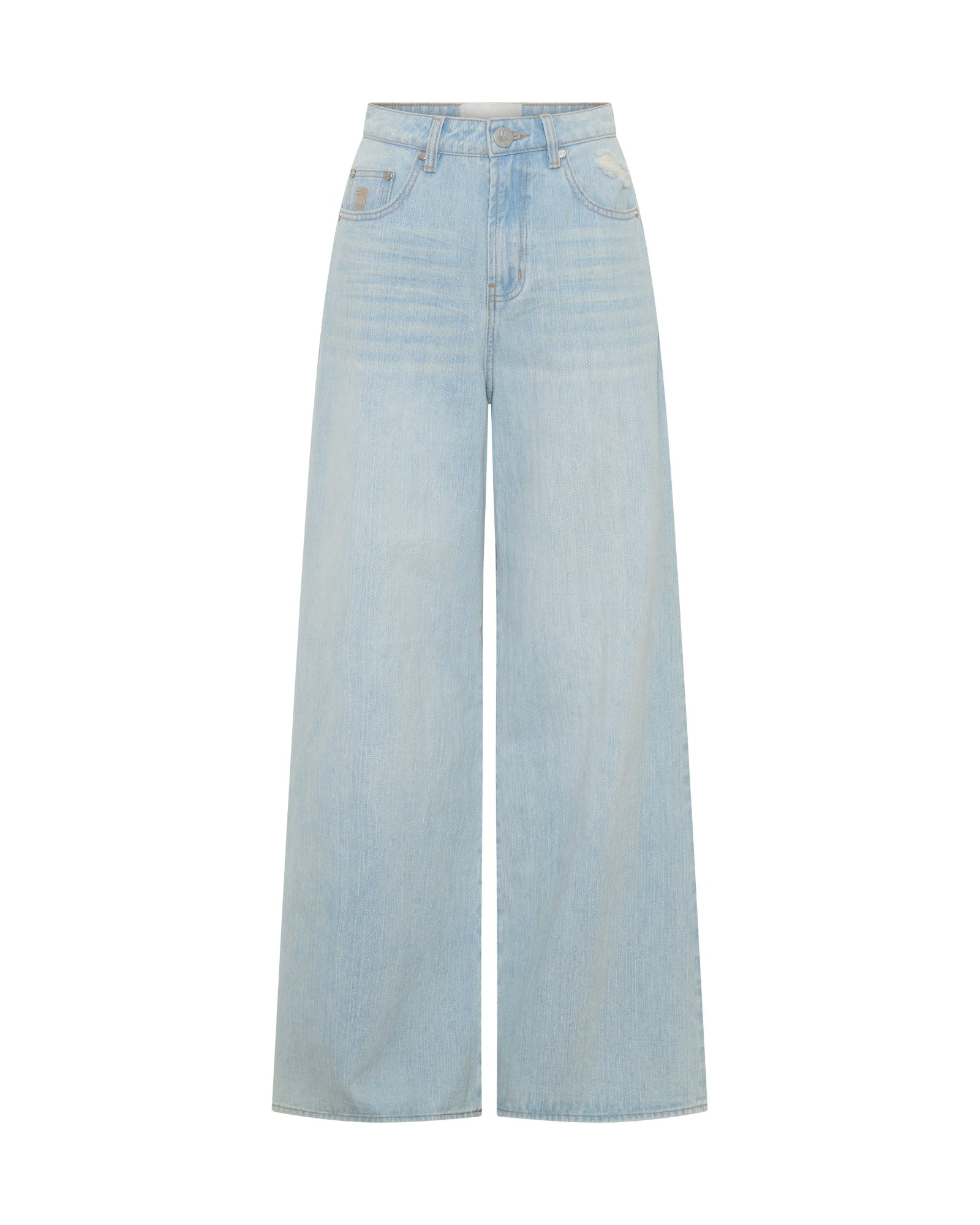 Love Machines Heart Mid Waist Super Wide Leg Denim - Sea Mist Love - Image 9