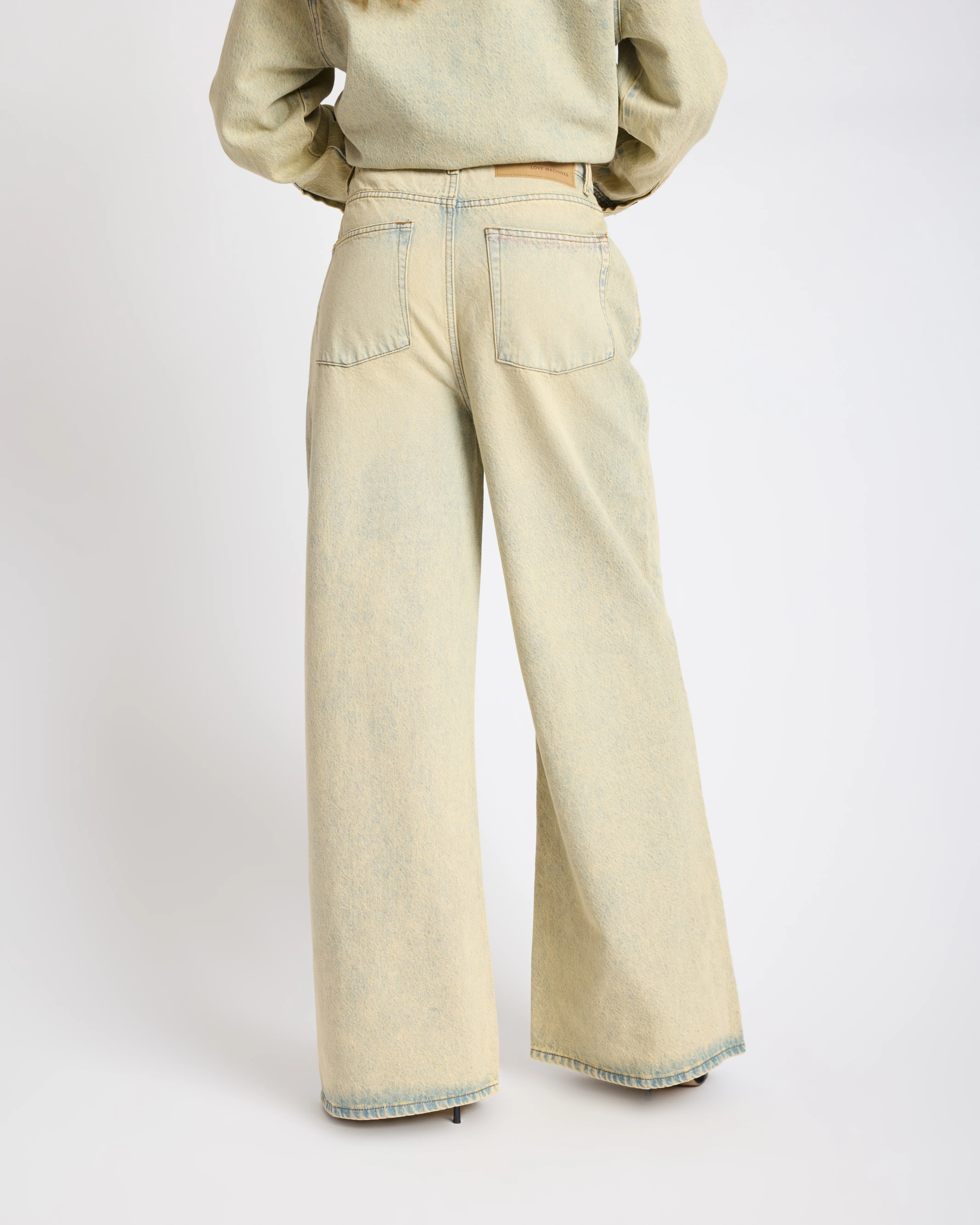 Love Machines High Waist Super Wide Leg Denim Jeans - Blue Sand - Image 5