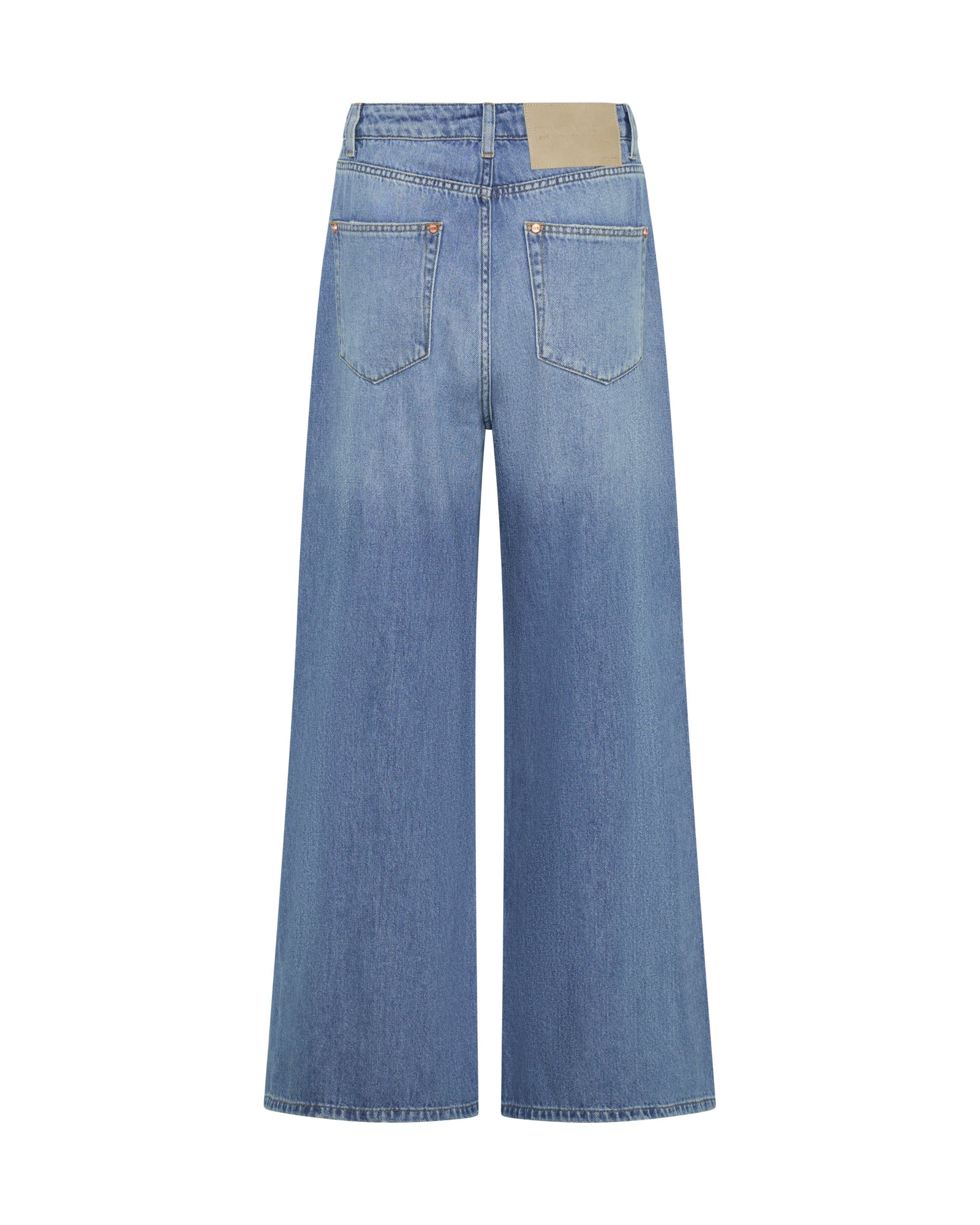 Love Machines Mid Waist Super Wide Leg Denim Jeans - Bright Blue - Image 15