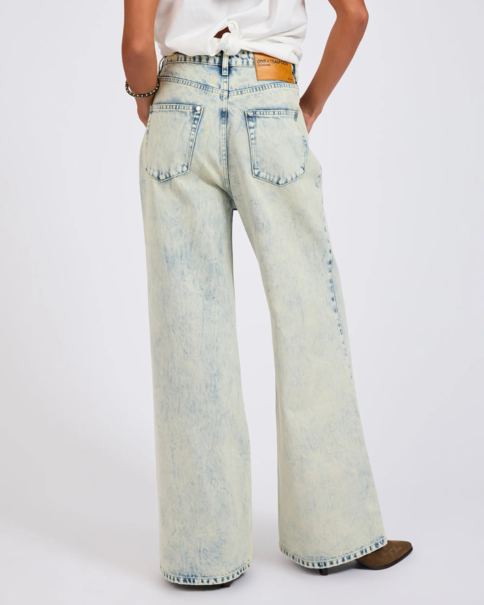 Love Machines Mid Waist Super Wide Leg Denim Jeans - Ambrosia Blue - Image 6