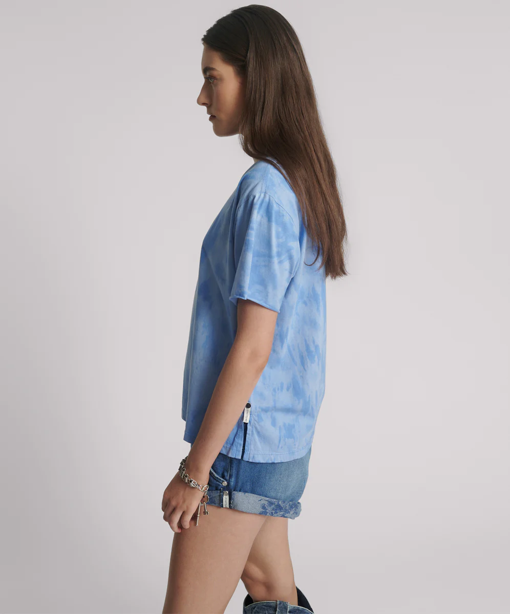 Love Sweat Split Hem Tee - Blue - Image 2