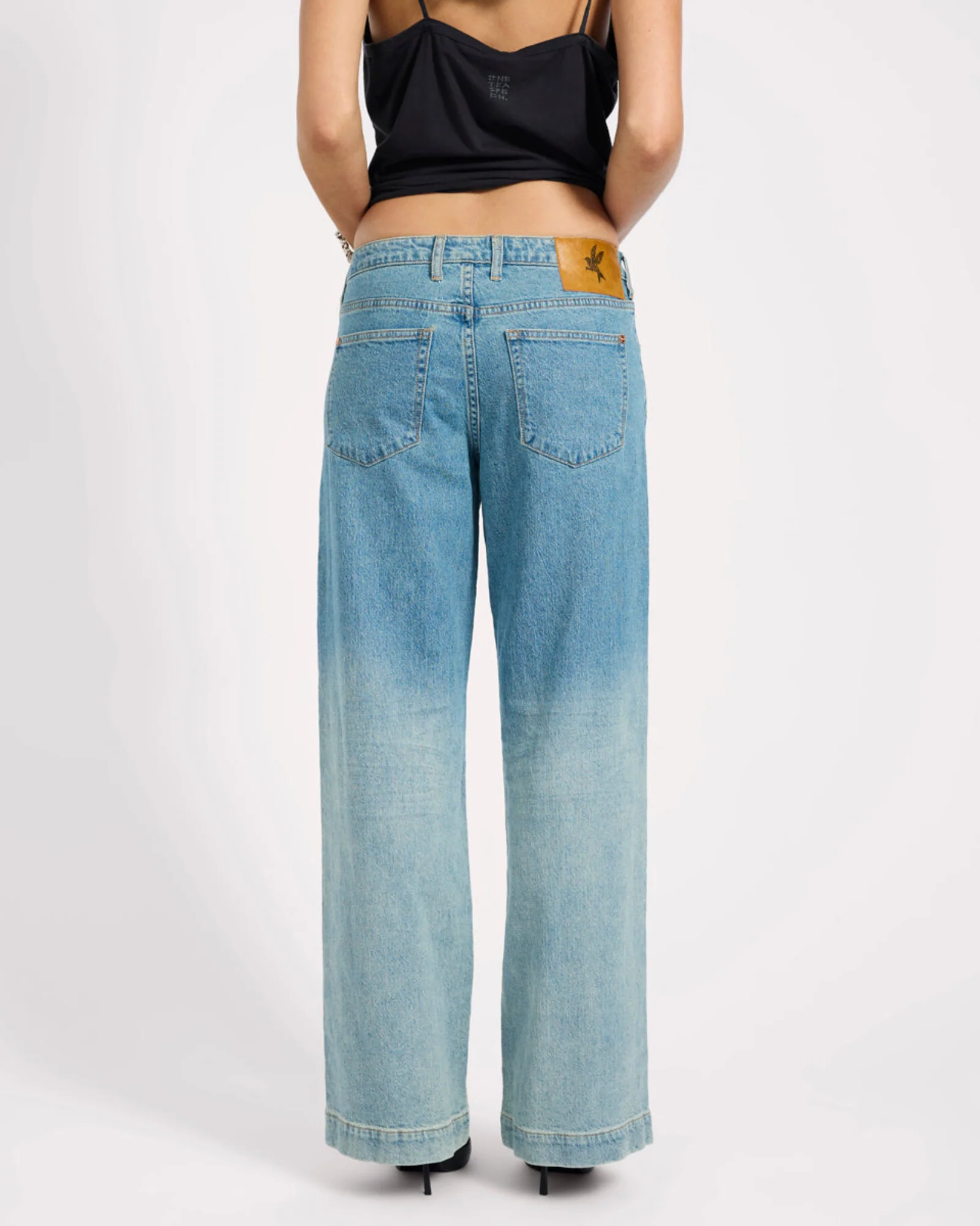 Low Riders Low Waist Wide Leg Denim Jeans - Texas Blue - Image 6