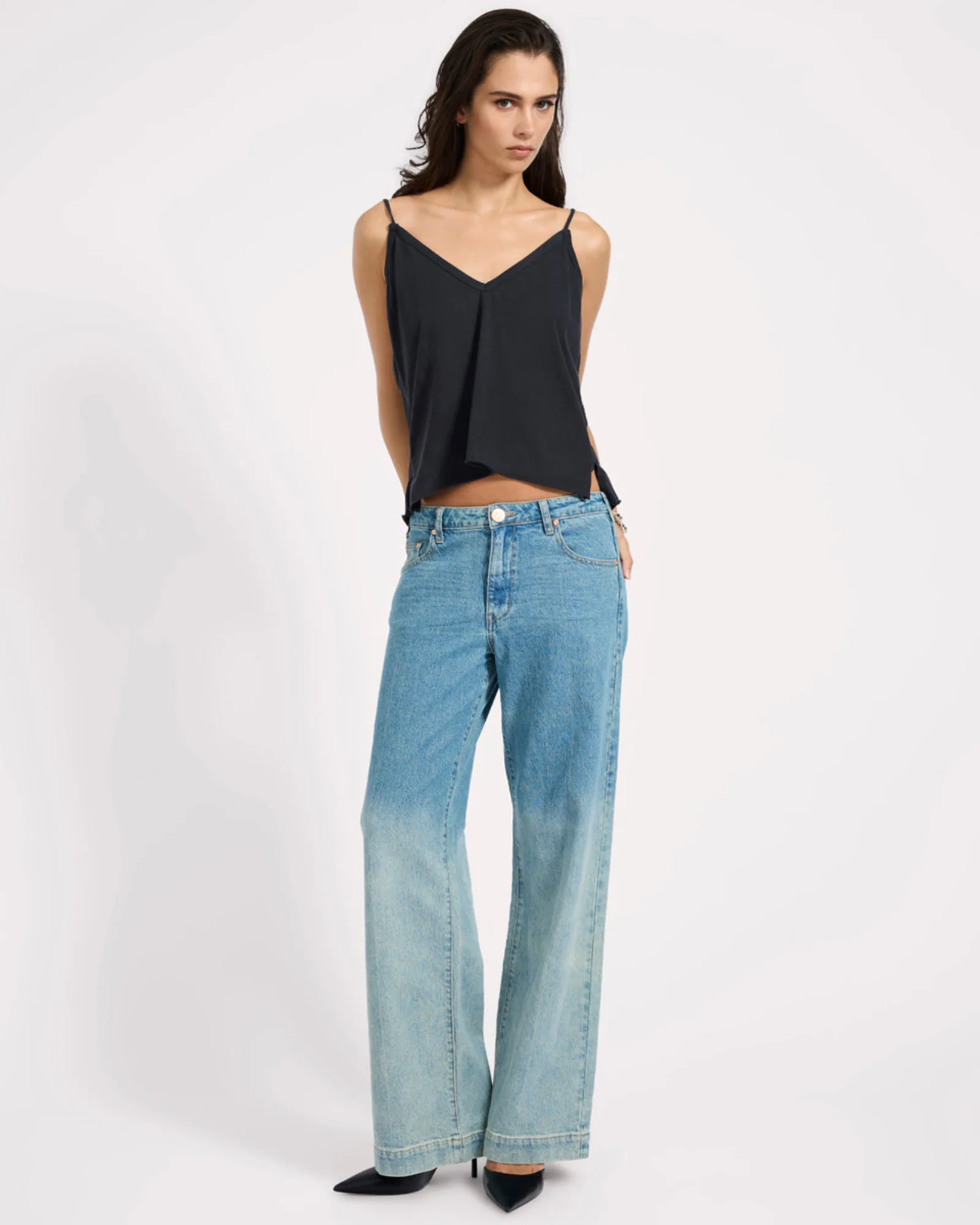 Low Riders Low Waist Wide Leg Denim Jeans - Texas Blue - Image 8