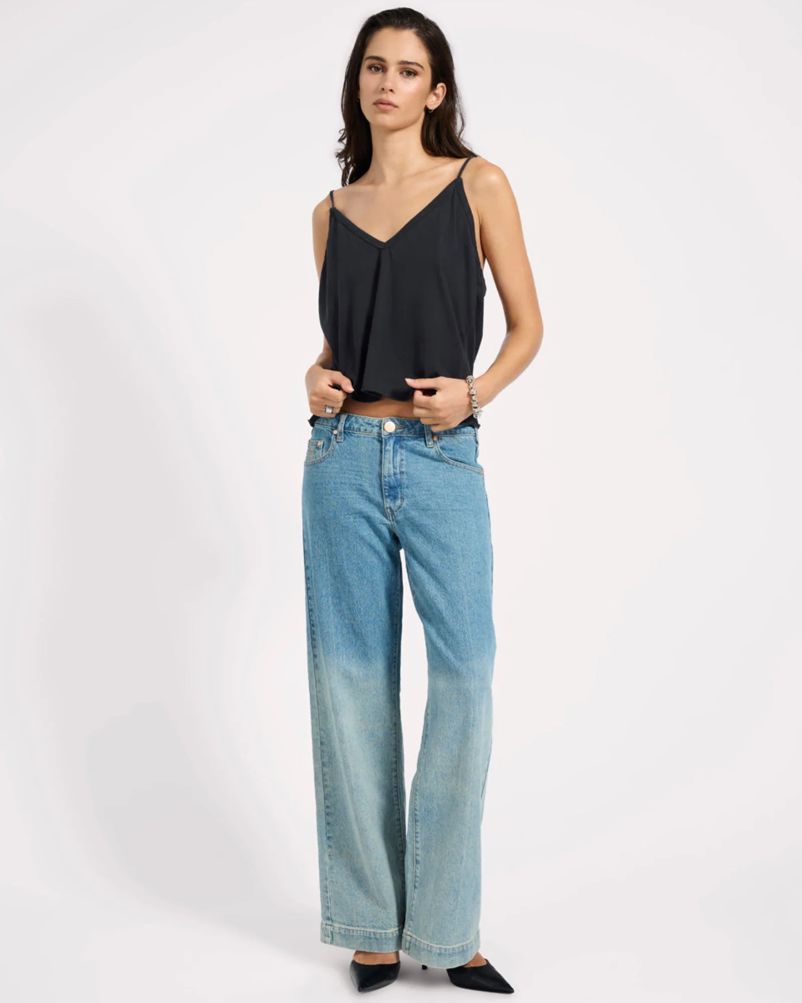 Low Riders Low Waist Wide Leg Denim Jeans - Texas Blue - Image 9