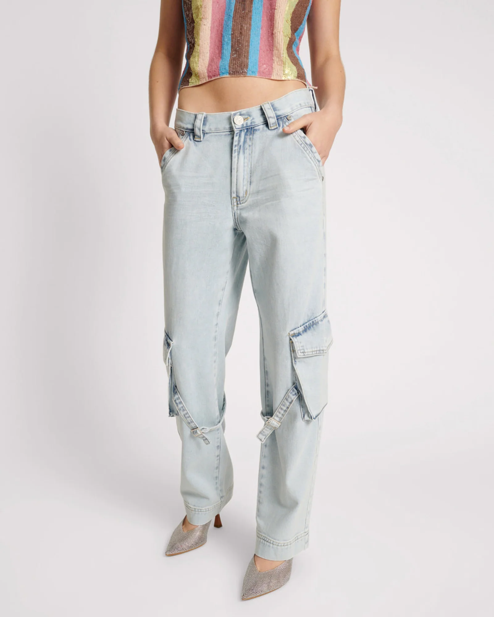 Luna Utility Cargo Denim Jeans - Image 2