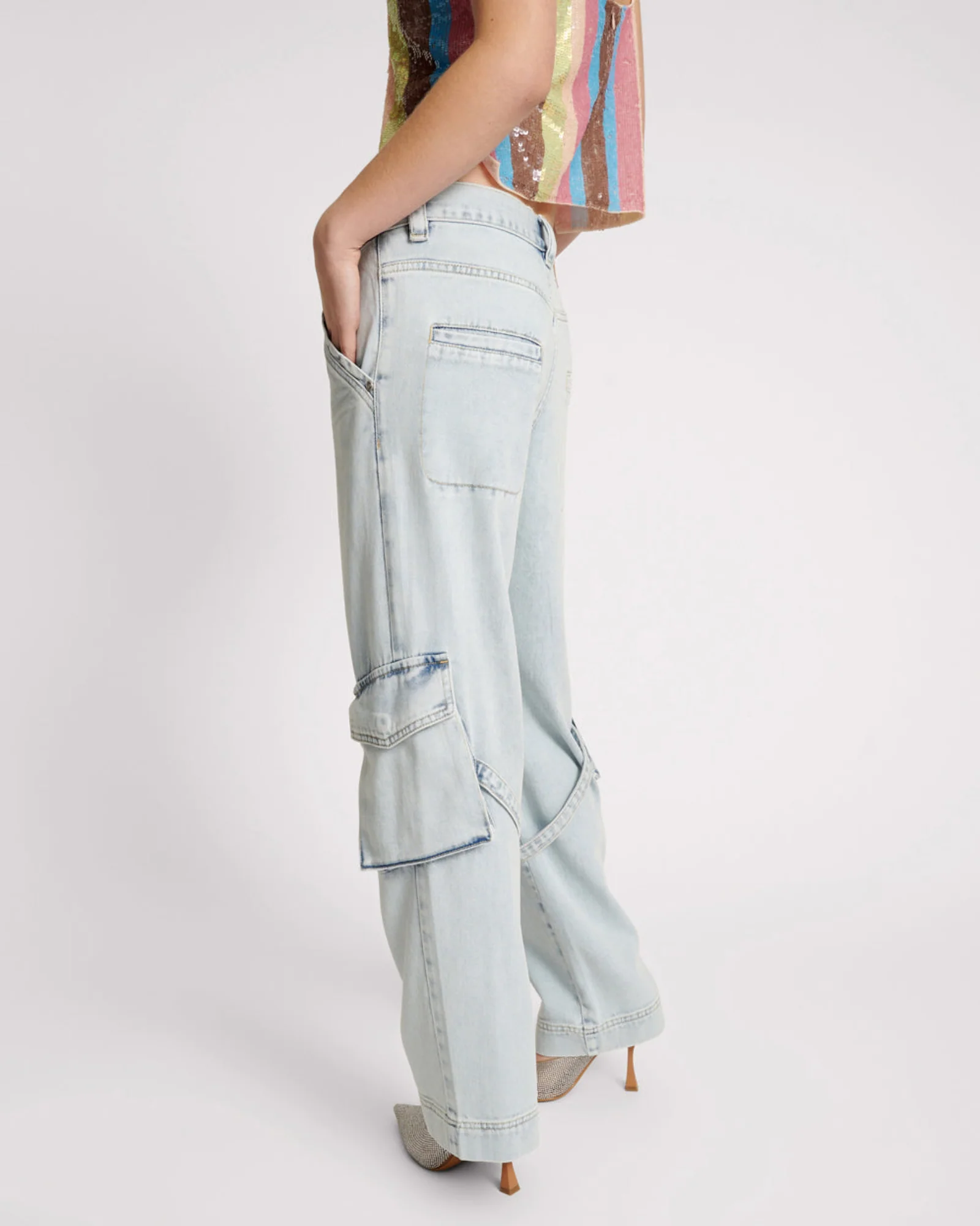 Luna Utility Cargo Denim Jeans - Image 3