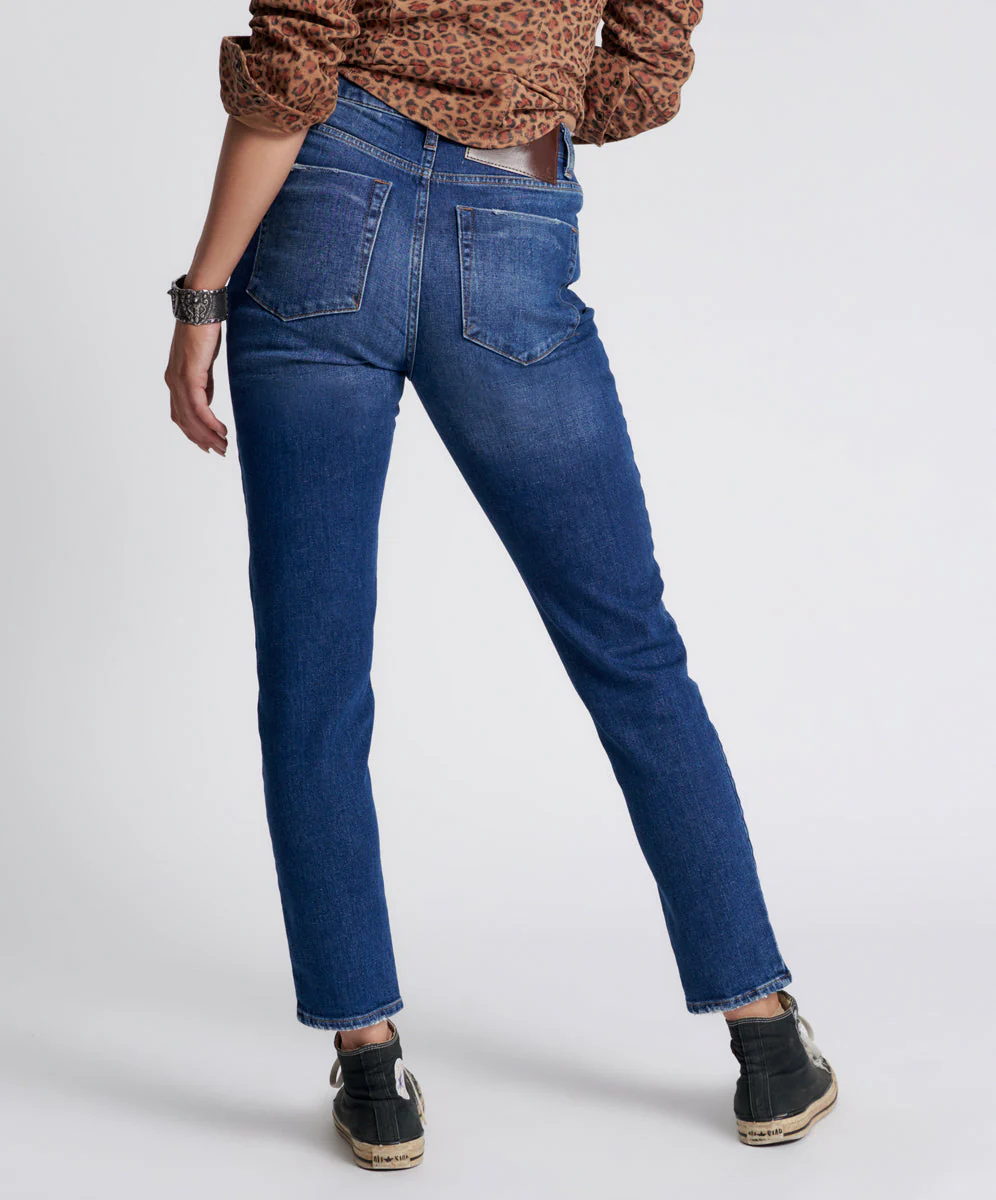 Legends High Waist Straight Leg Denim Jeans - Power Blue - Image 3