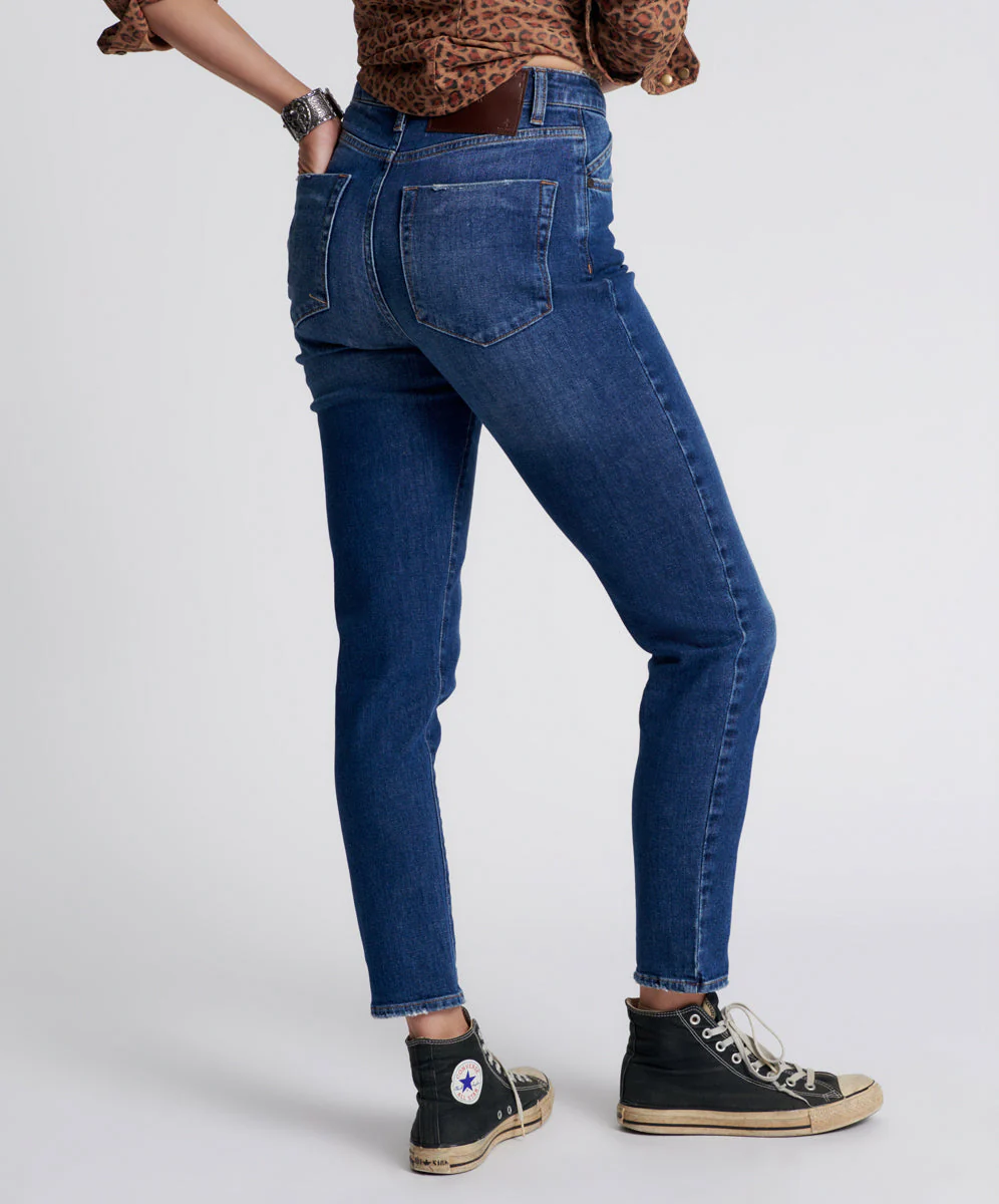 Legends High Waist Straight Leg Denim Jeans - Power Blue - Image 4