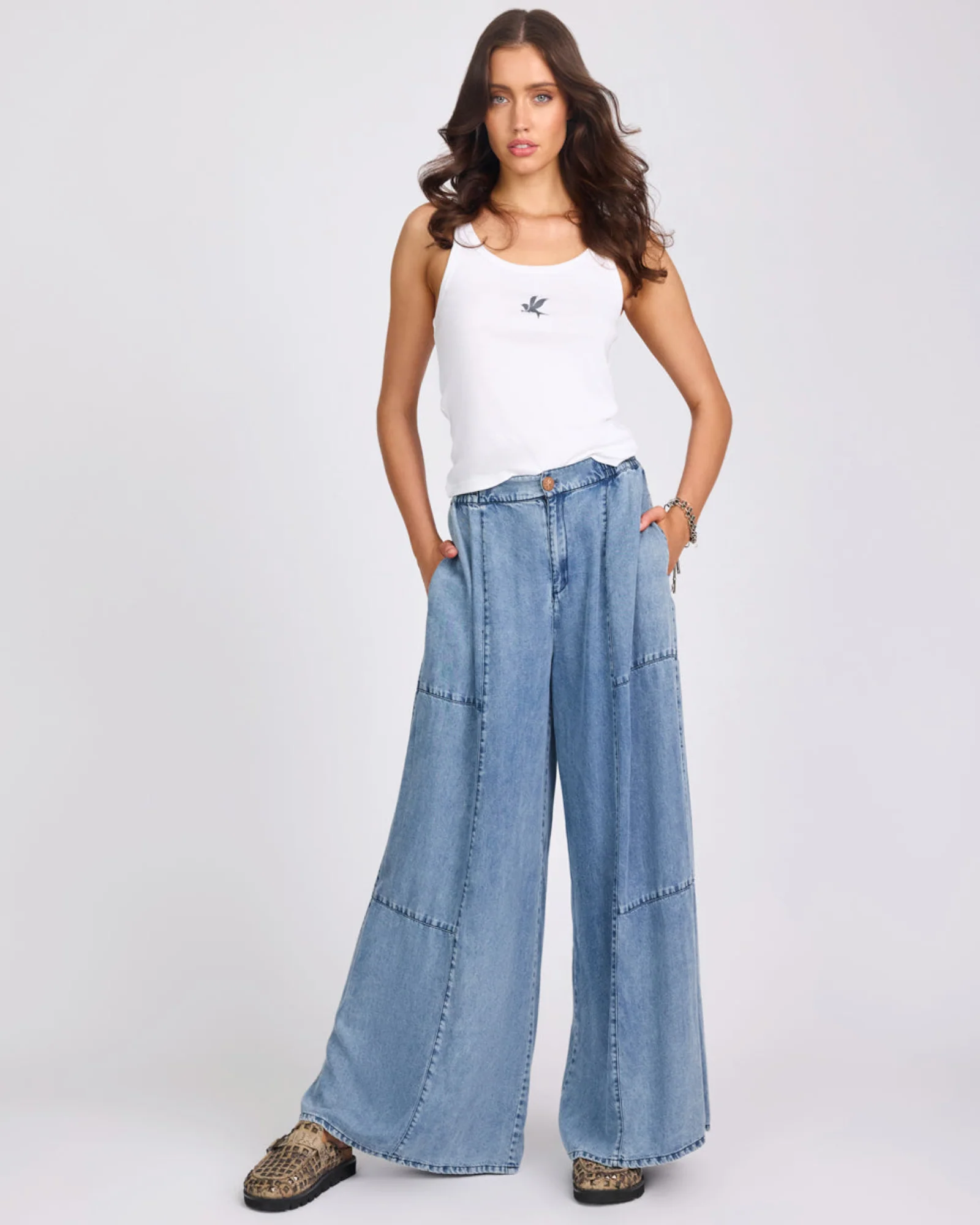 Marissa Tencel Palazzo Pants - Denim Blue - Image 12