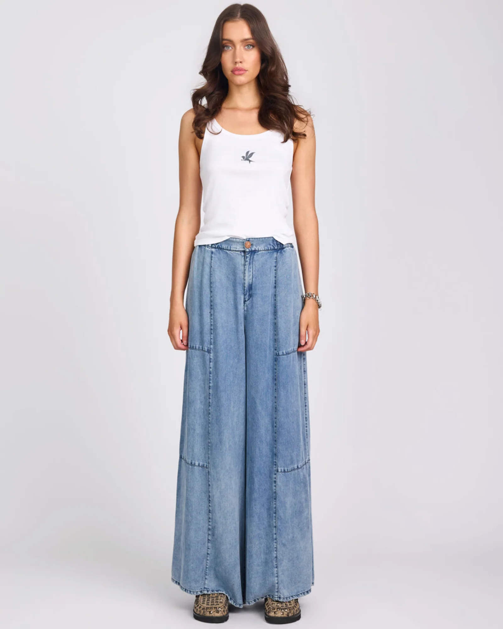 Marissa Tencel Palazzo Pants - Denim Blue - Image 2