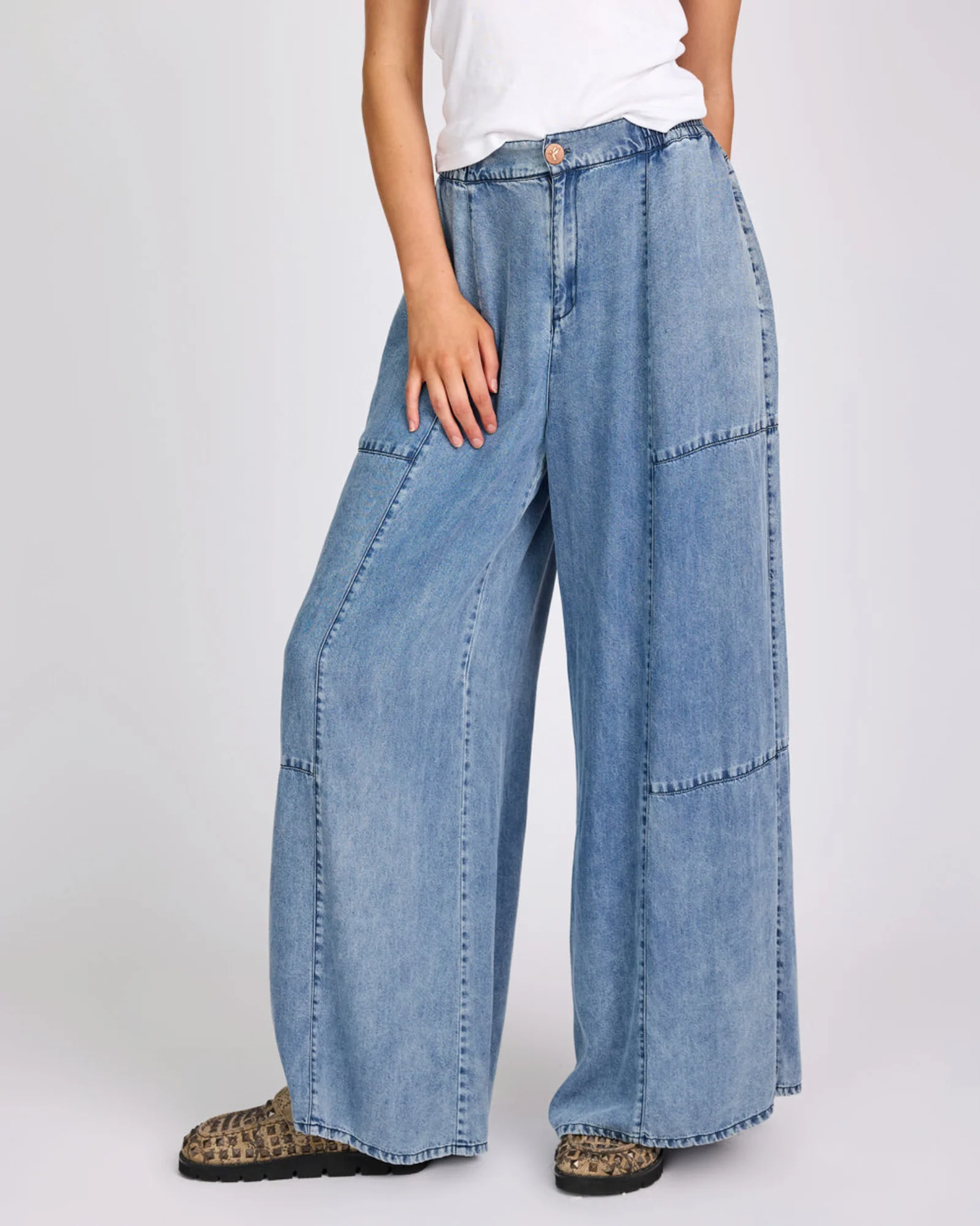 Marissa Tencel Palazzo Pants - Denim Blue - Image 3