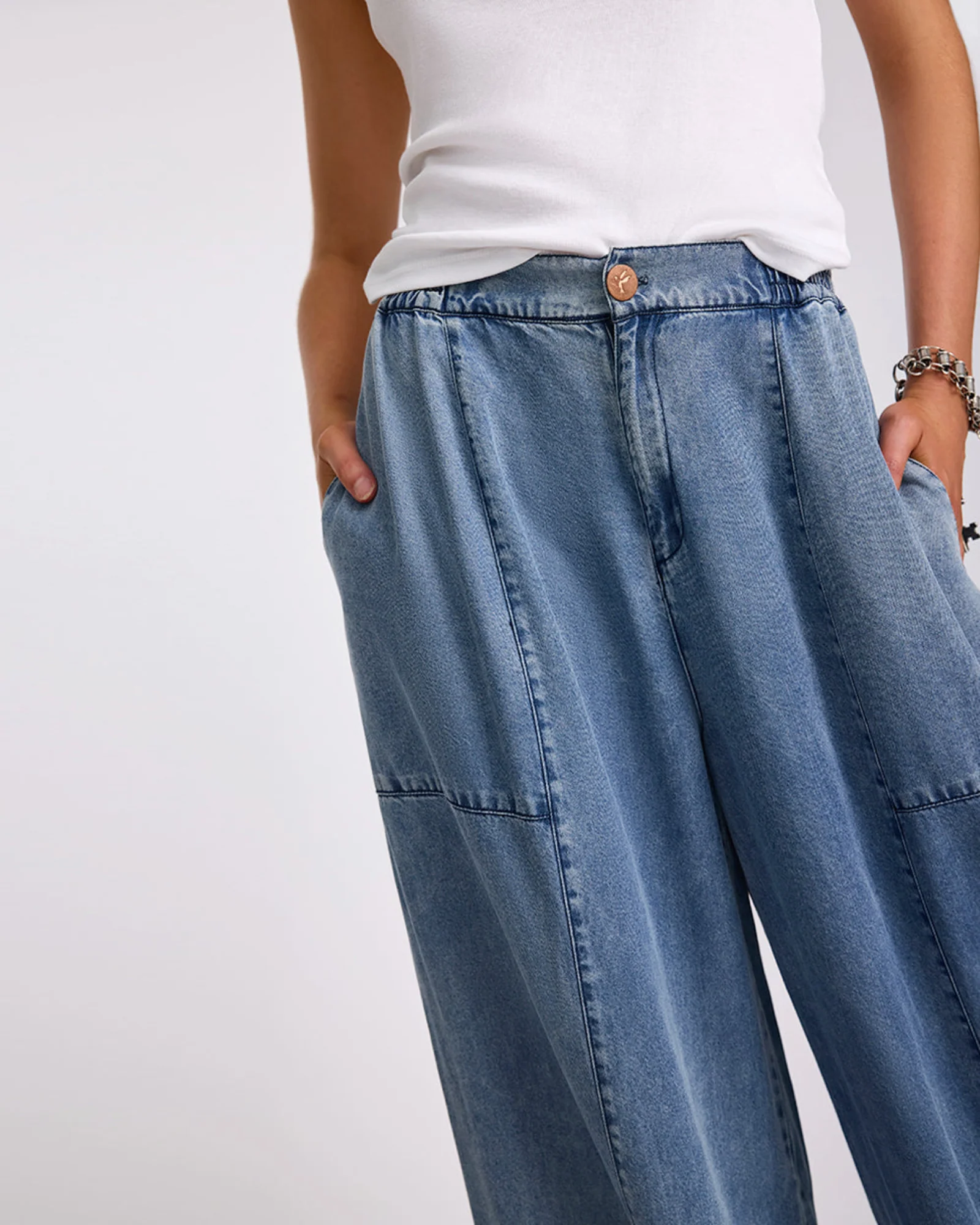 Marissa Tencel Palazzo Pants - Denim Blue - Image 8