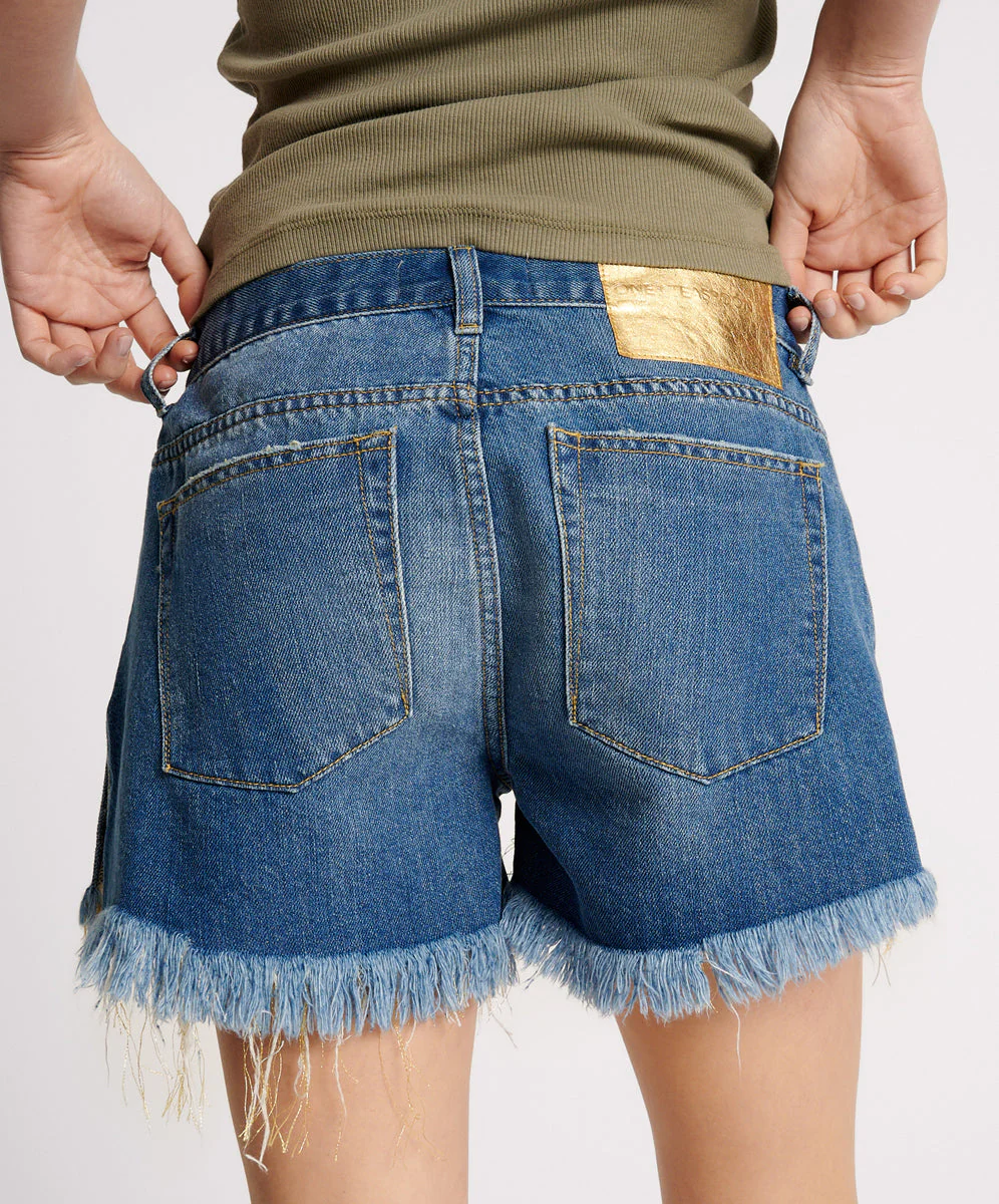 Marlons Low Waist Boyfriend Denim Shorts - Image 5