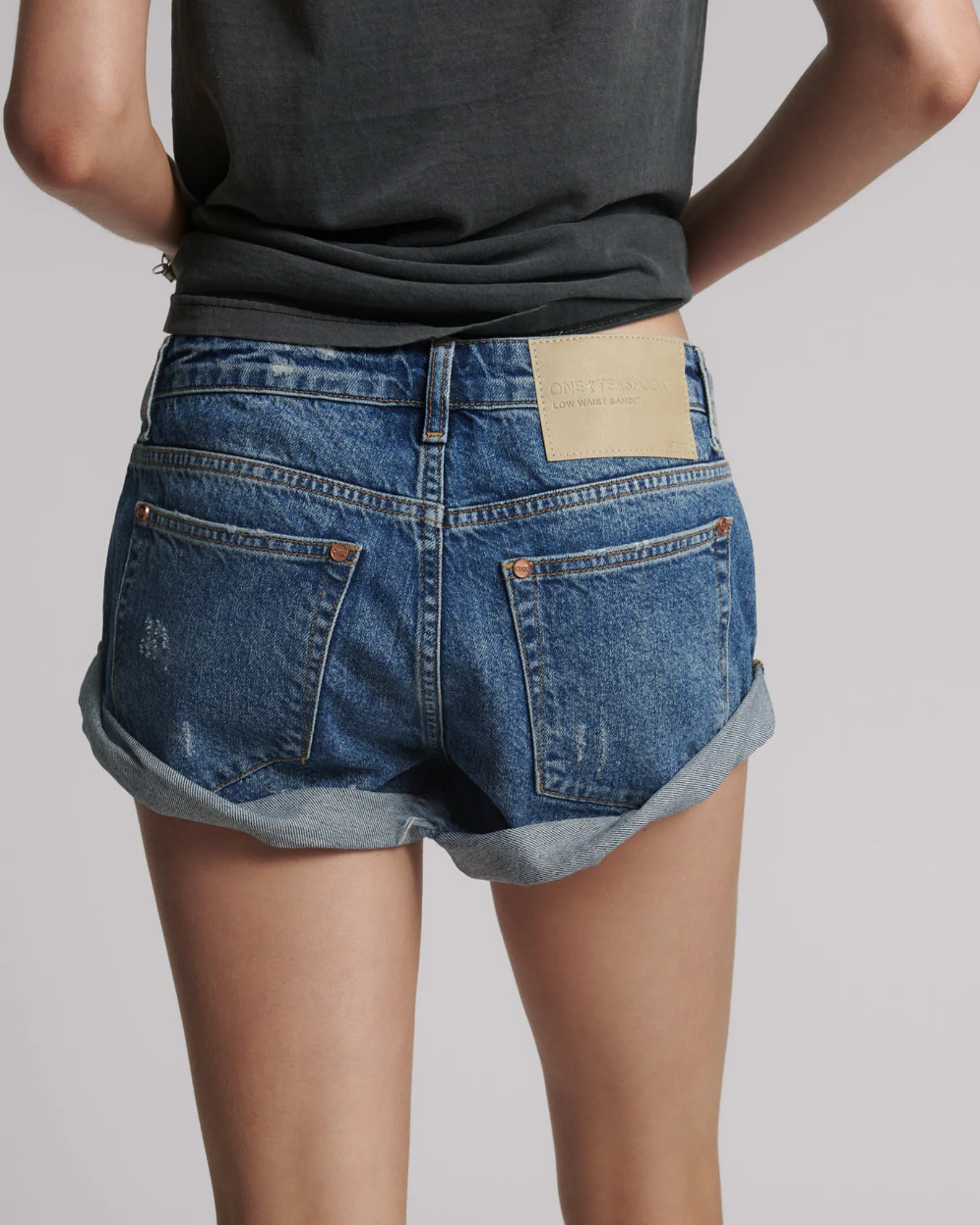 Bandits Low Waist Embellished Denim Shorts - Blue Thunder - Image 7