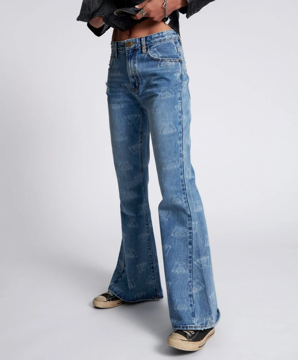 Marines Mid Waist Flared Denim Jeans - Medusa - Image 3