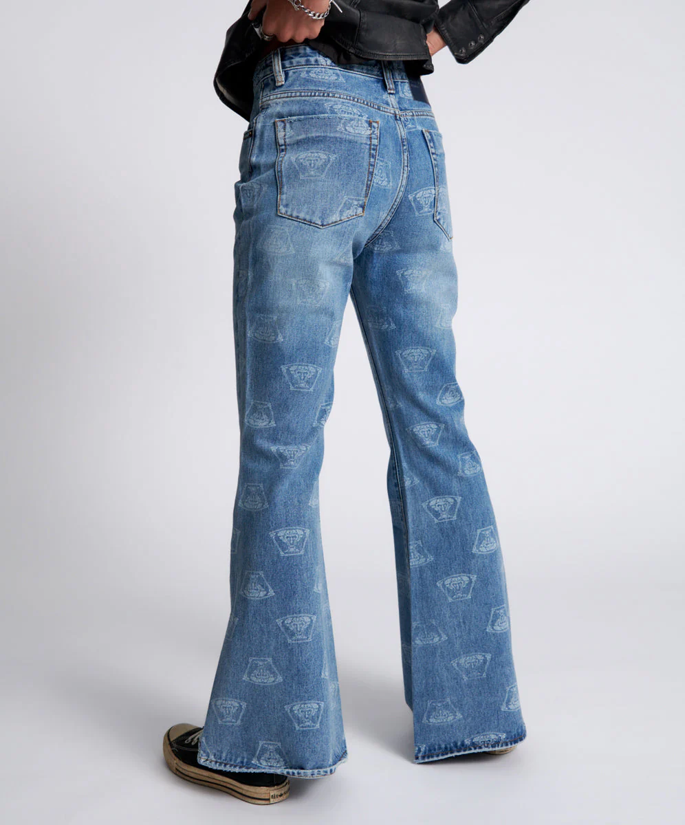 Marines Mid Waist Flared Denim Jeans - Medusa - Image 4