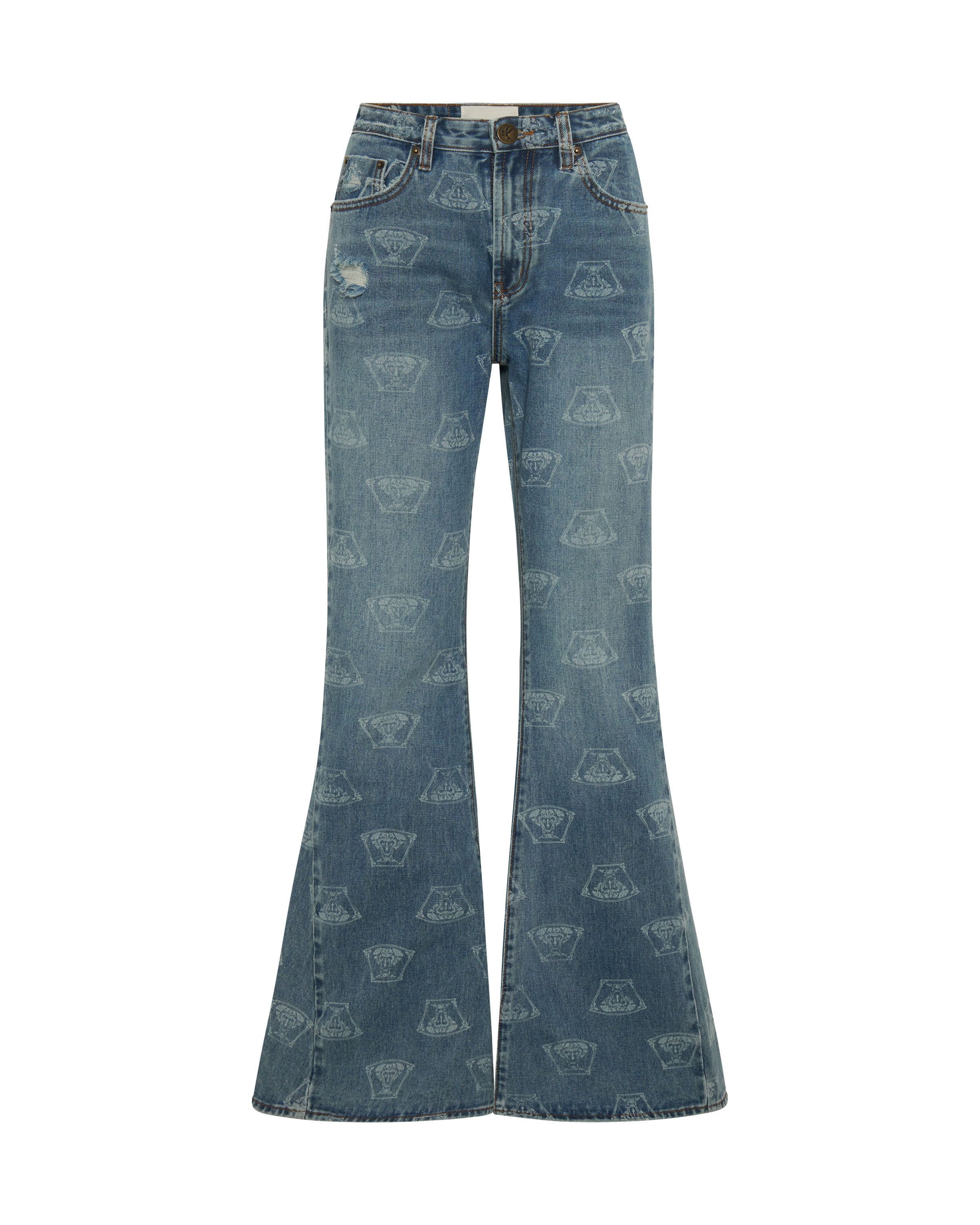 Marines Mid Waist Flared Denim Jeans - Medusa - Image 6