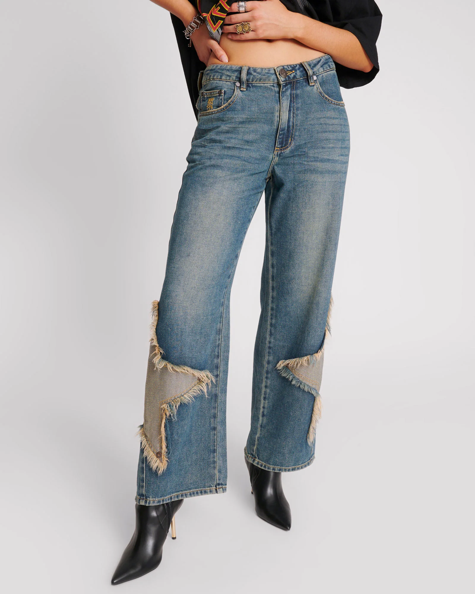 Jackson Mid Waist Wide Leg Denim Jeans - Memphis Star - Image 2