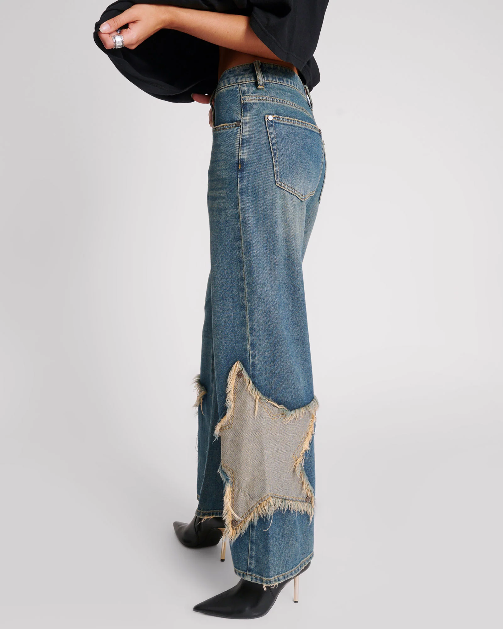 Jackson Mid Waist Wide Leg Denim Jeans - Memphis Star - Image 3