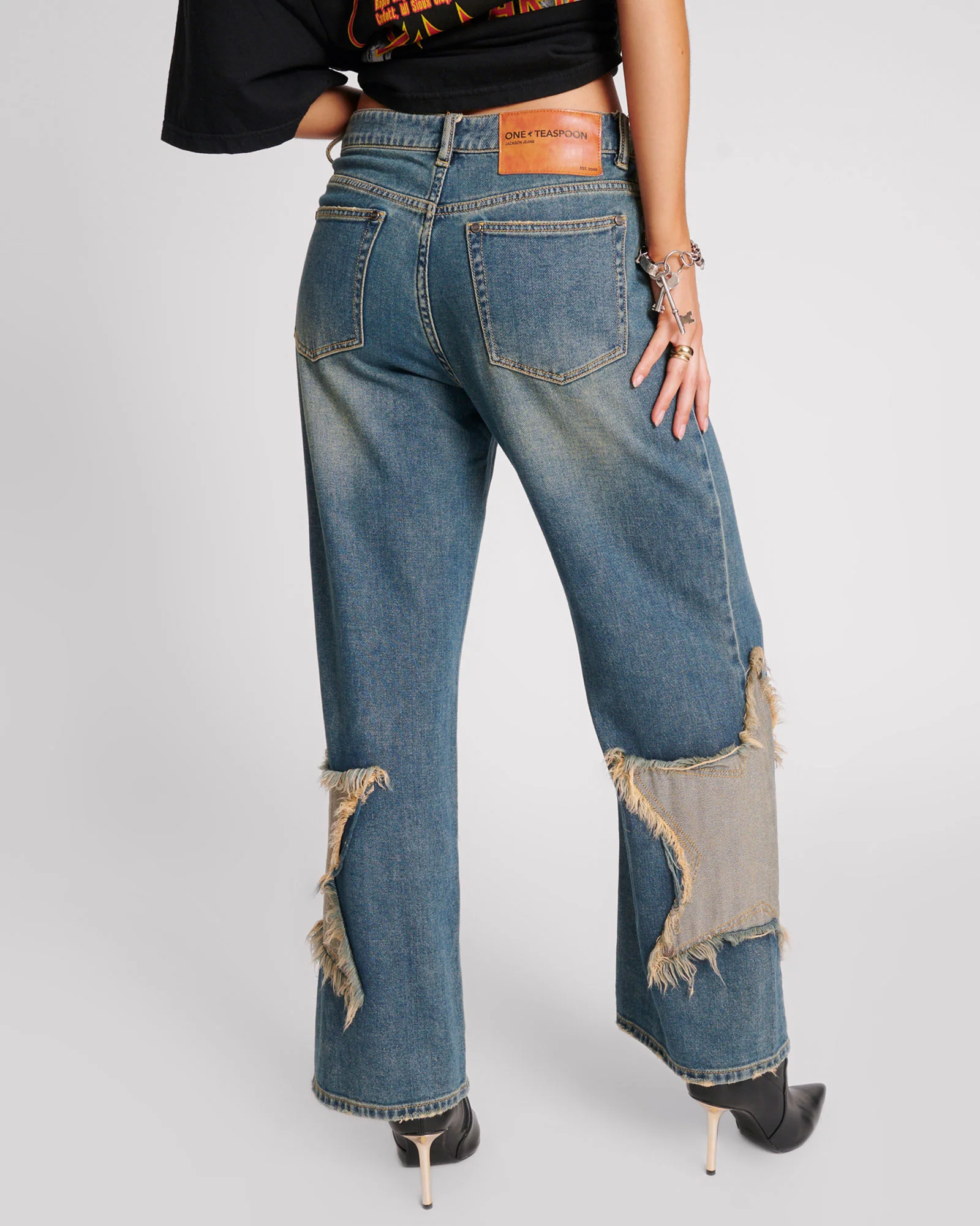 Jackson Mid Waist Wide Leg Denim Jeans - Memphis Star - Image 4