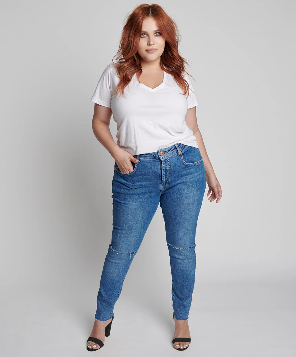 Freebirds Ii High Waist Stretch Skinny Denim Jeans - Miami Blue - Image 2