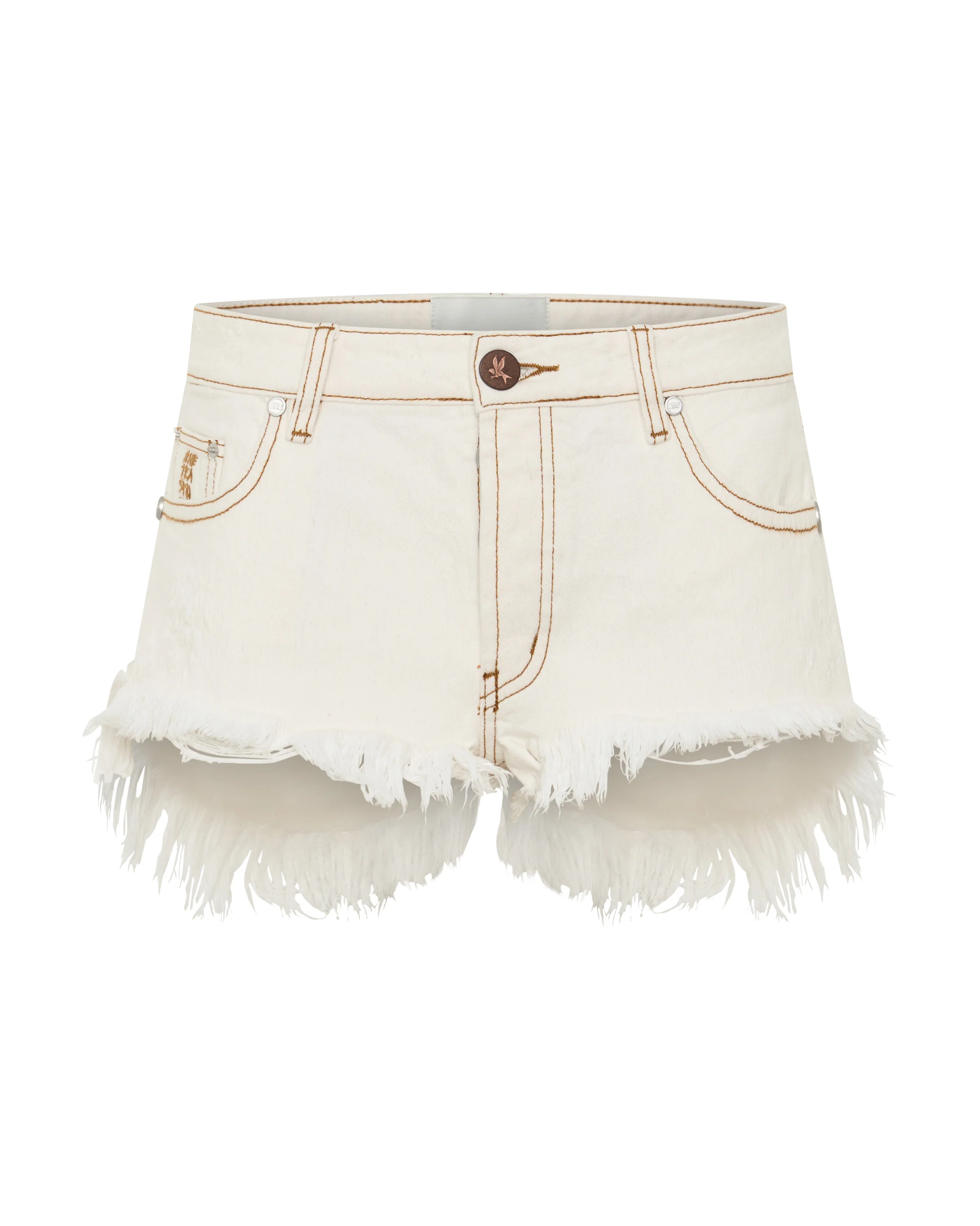 Micro Dukes Low Waist Mini Denim Shorts - White Beauty - Image 10