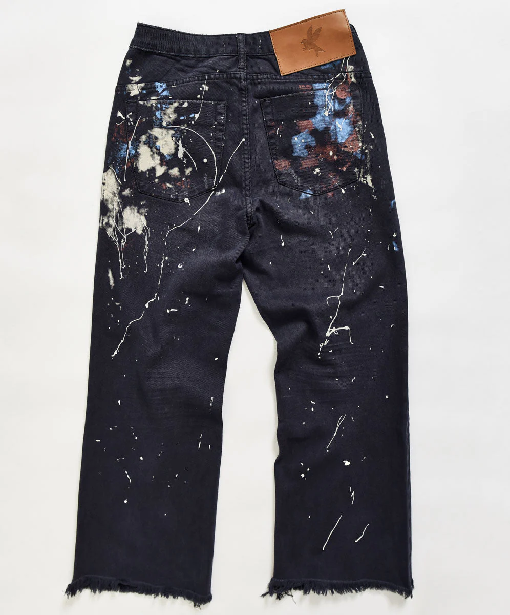 Libertines High Waist Cropped Wide Leg Denim Jeans - Midnight Artiste - Image 7