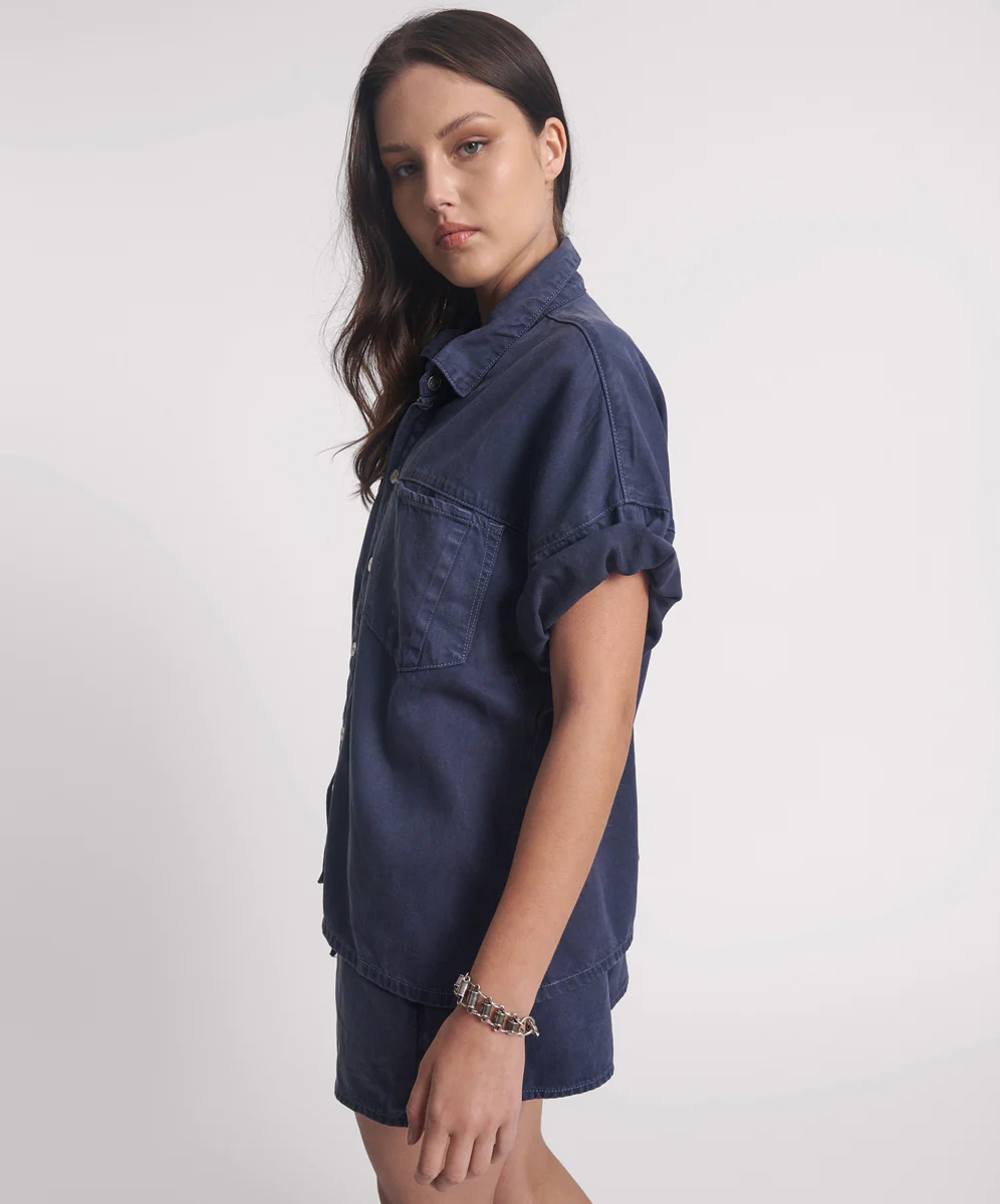 MIDNIGHT DRIFT SHORT SLEEVE DENIM SHIRT - Image 2