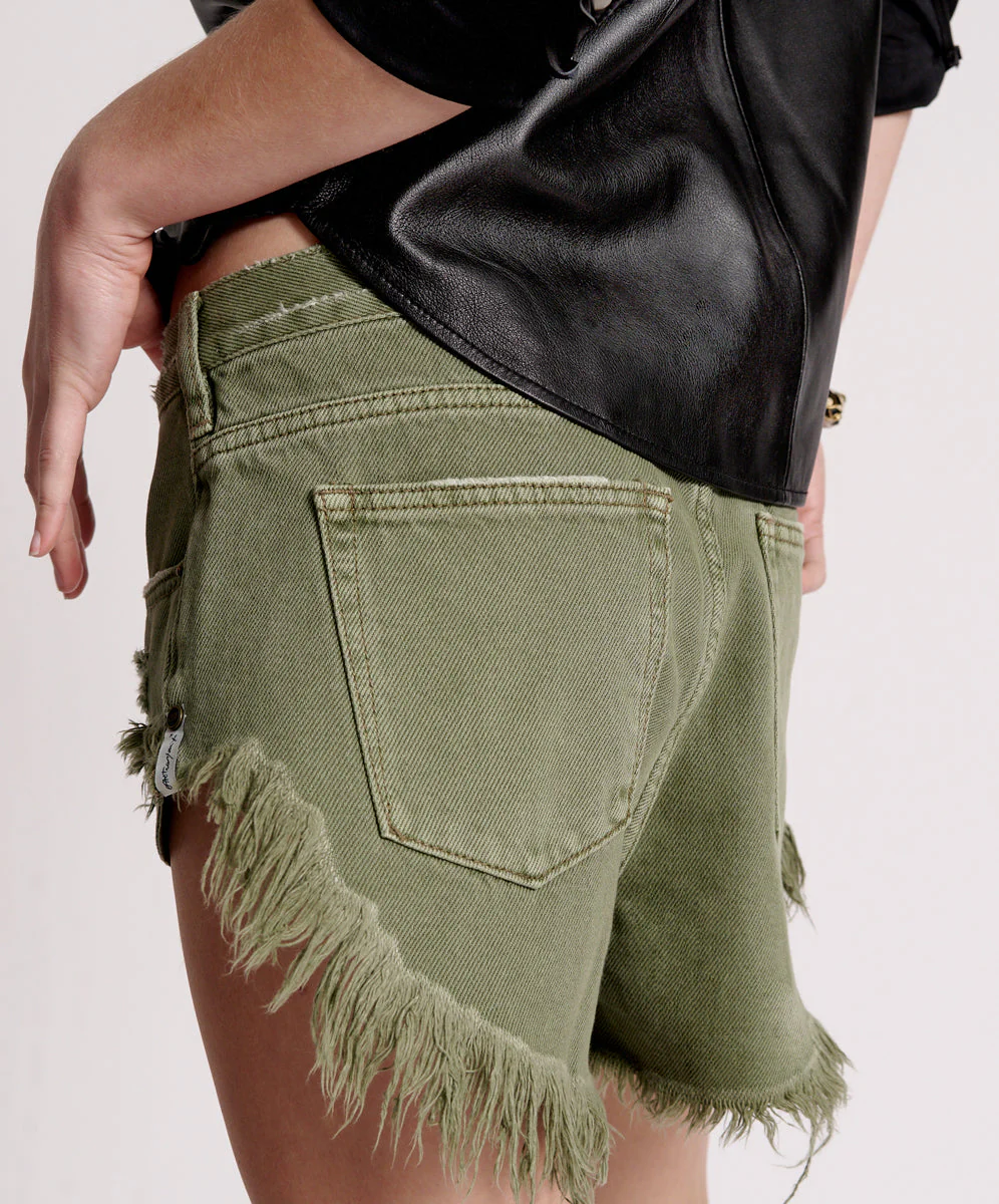 Rollers Low Waist Denim Shorts - Military Khaki - Image 3