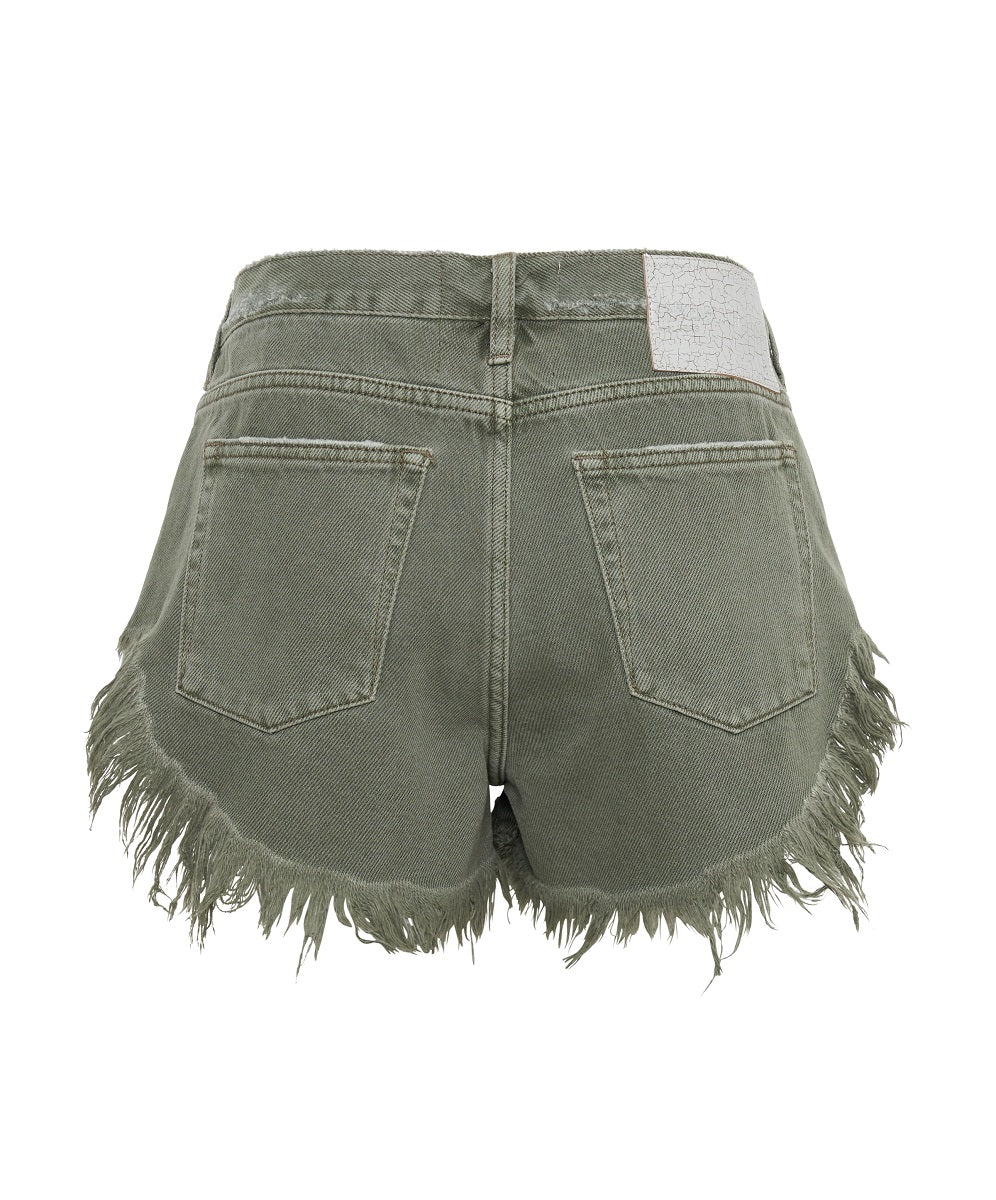 Rollers Low Waist Denim Shorts - Military Khaki - Image 7