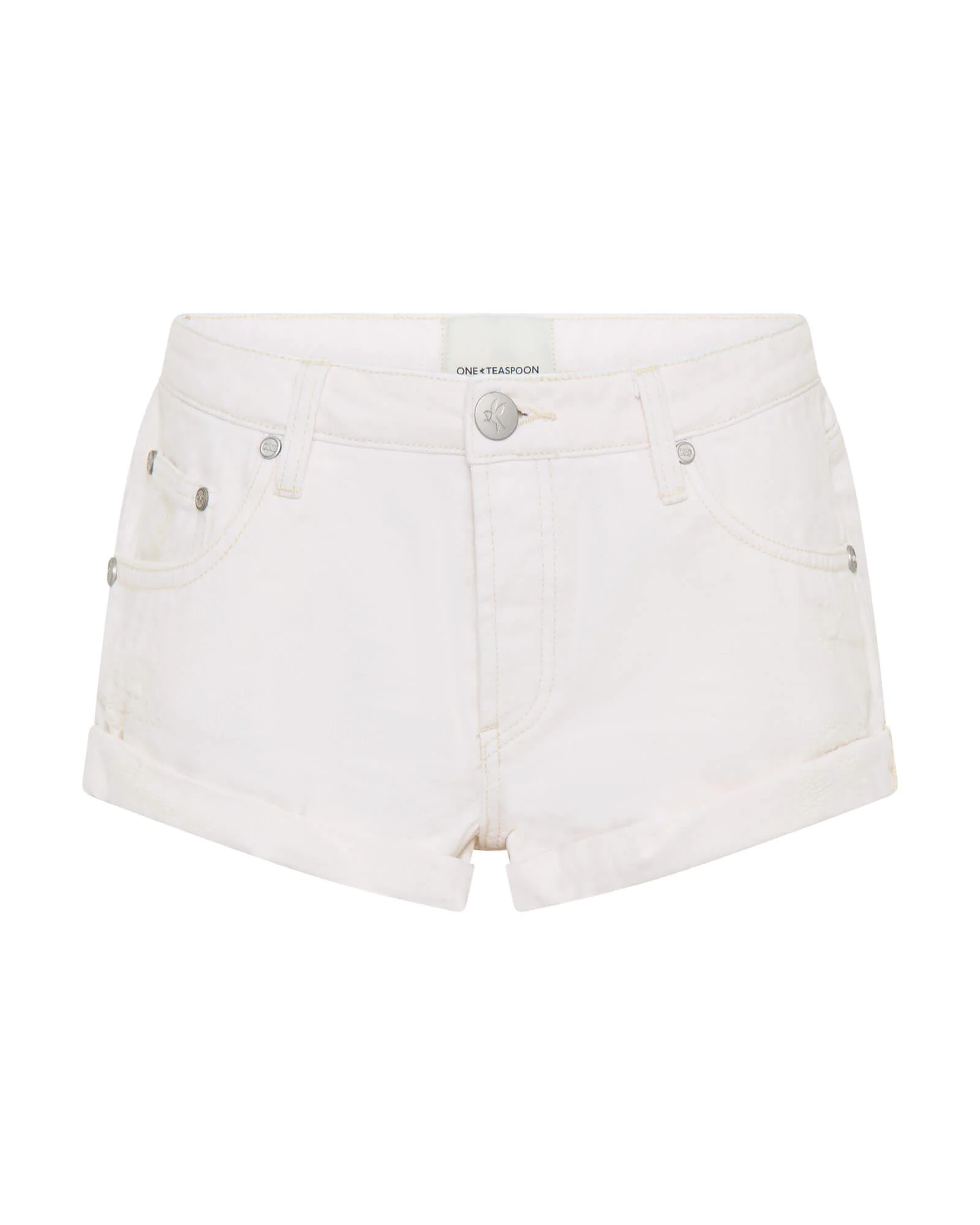 Bandits Low Waist Denim Shorts - Milk White - Image 10