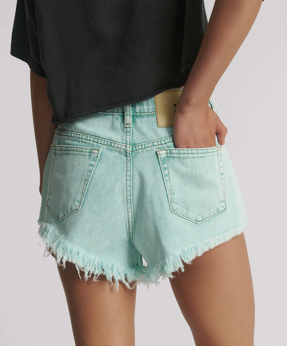 Renegades High Waist Denim Shorts - Mint - Image 4