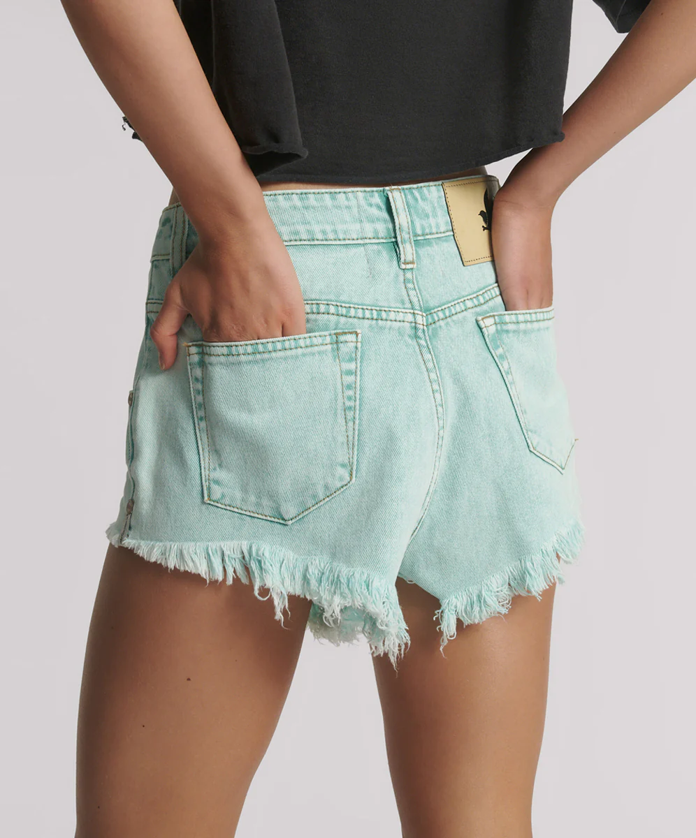 Renegades High Waist Denim Shorts - Mint - Image 5