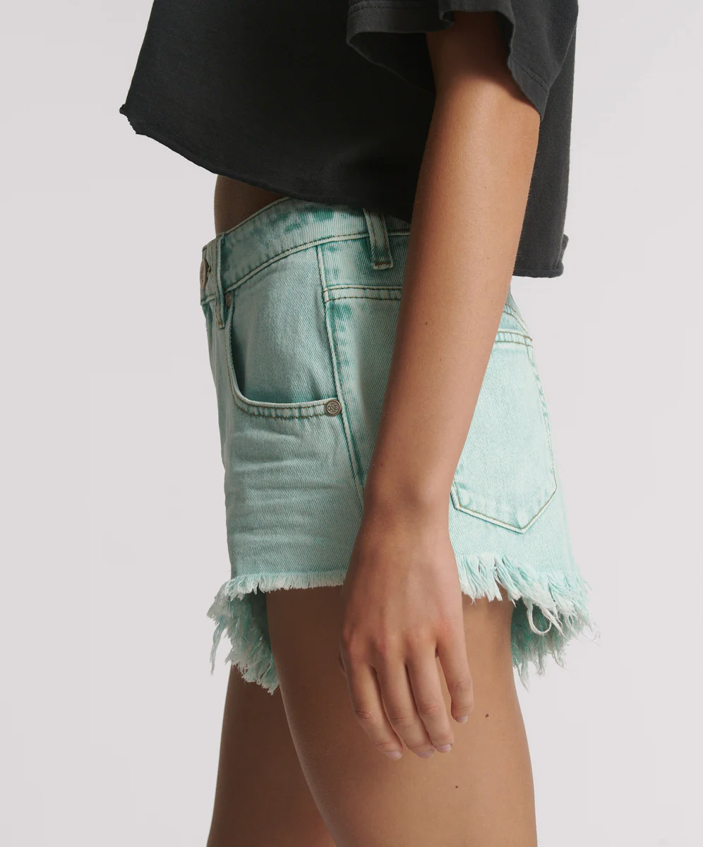 Renegades High Waist Denim Shorts - Mint - Image 6