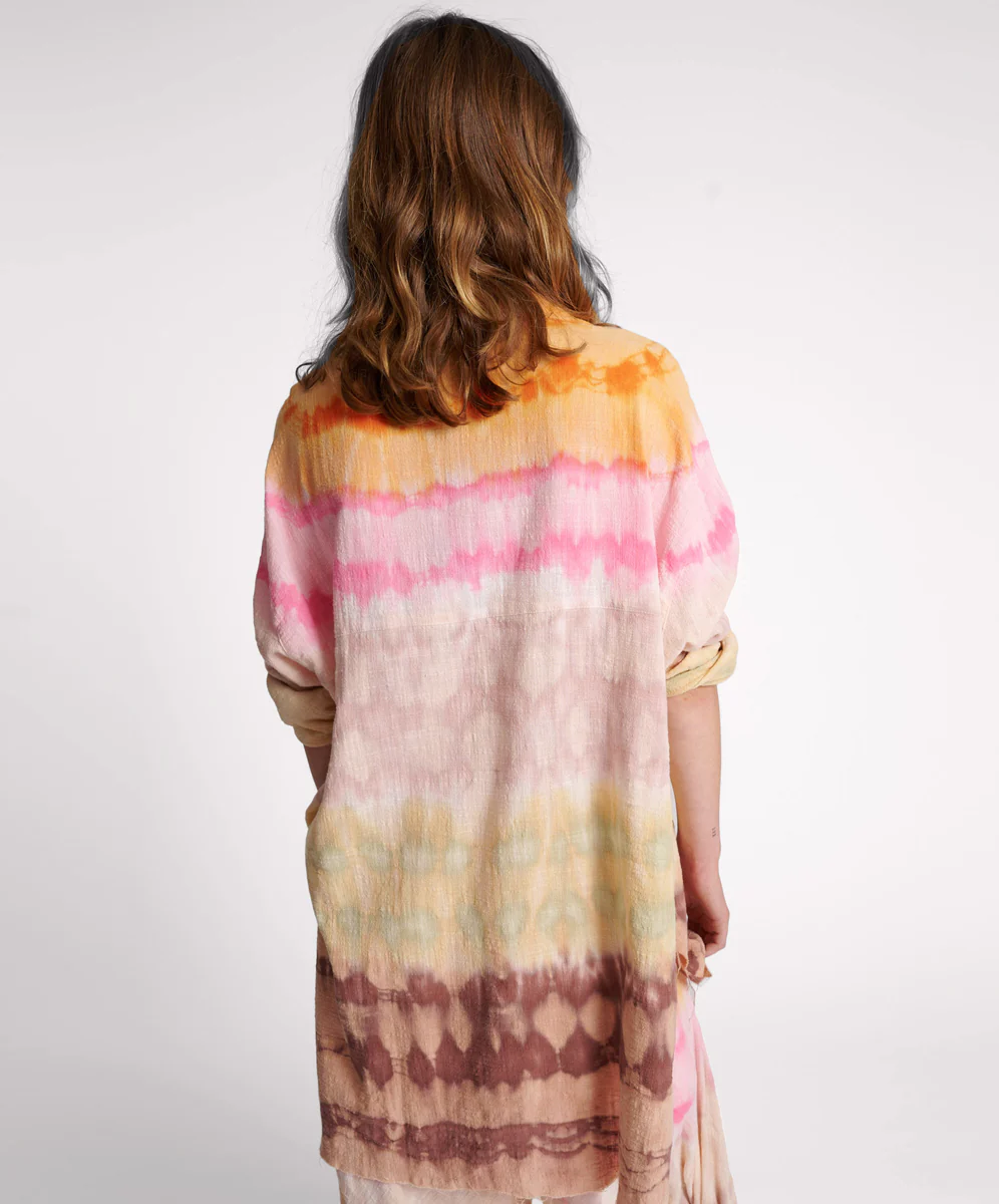 Mirage Hand Dyed Muslin Longline Shirt - Multi - Image 3