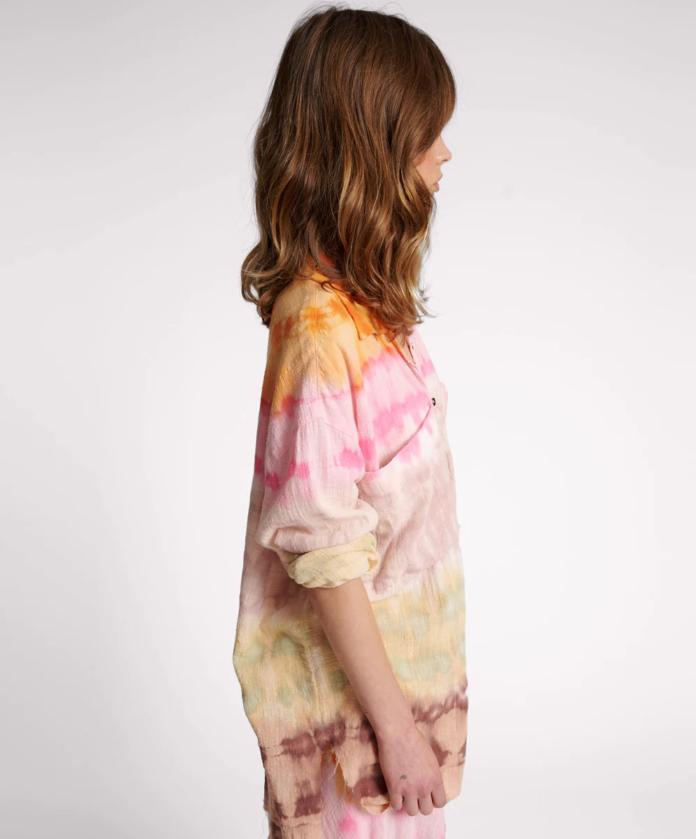 Mirage Hand Dyed Muslin Longline Shirt - Multi - Image 4