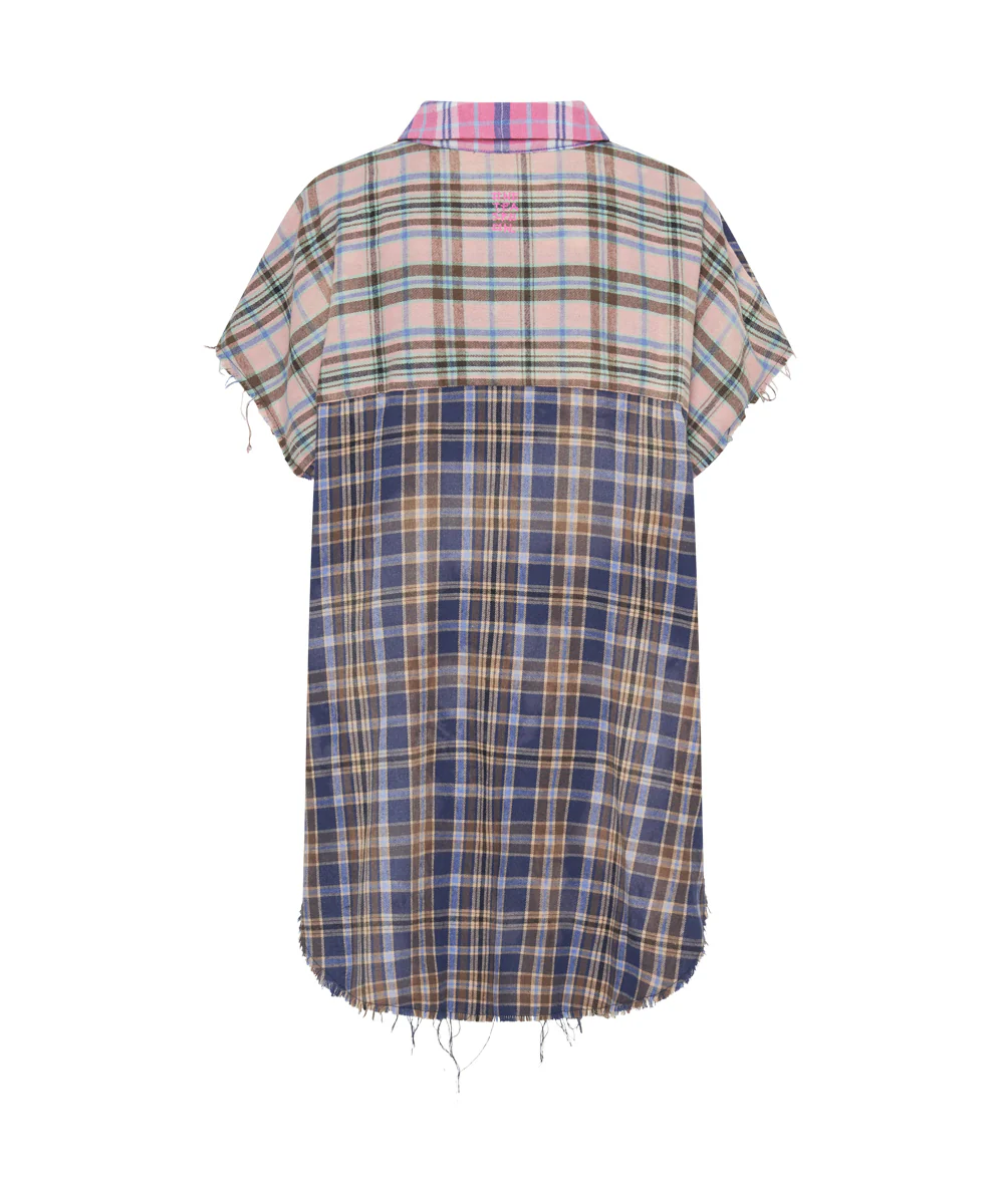 Mixed Flannel Cut Off Daria Shirt - Multi - Image 10