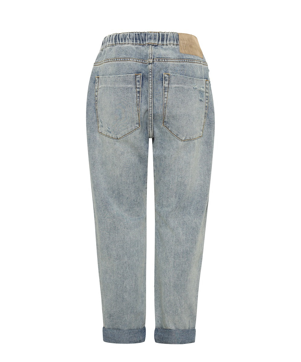 Shabbies Low Waist Drawstring Boyfriend Denim Jeans - Montana - Image 10
